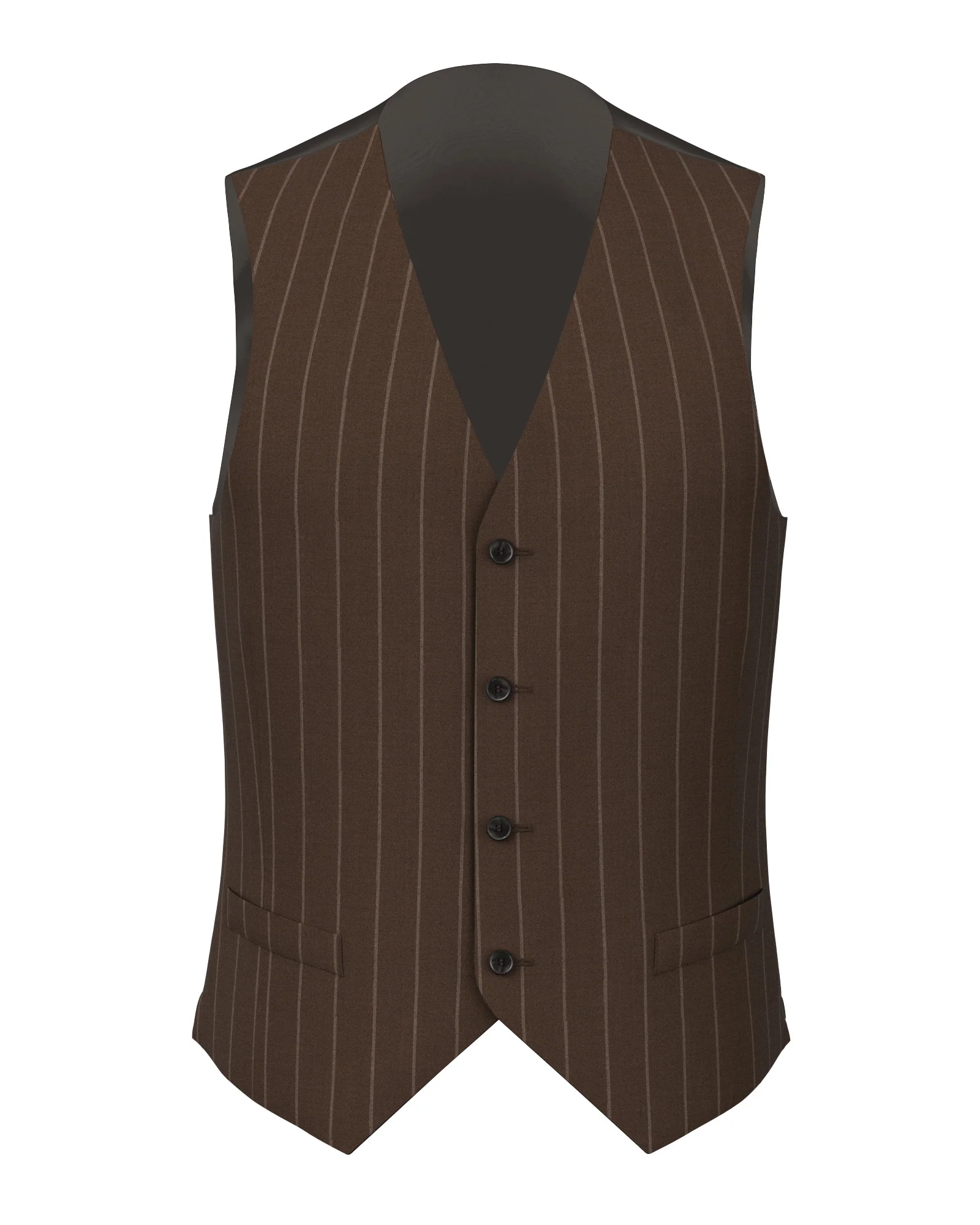 Gilet in lana-seta gessato marrone