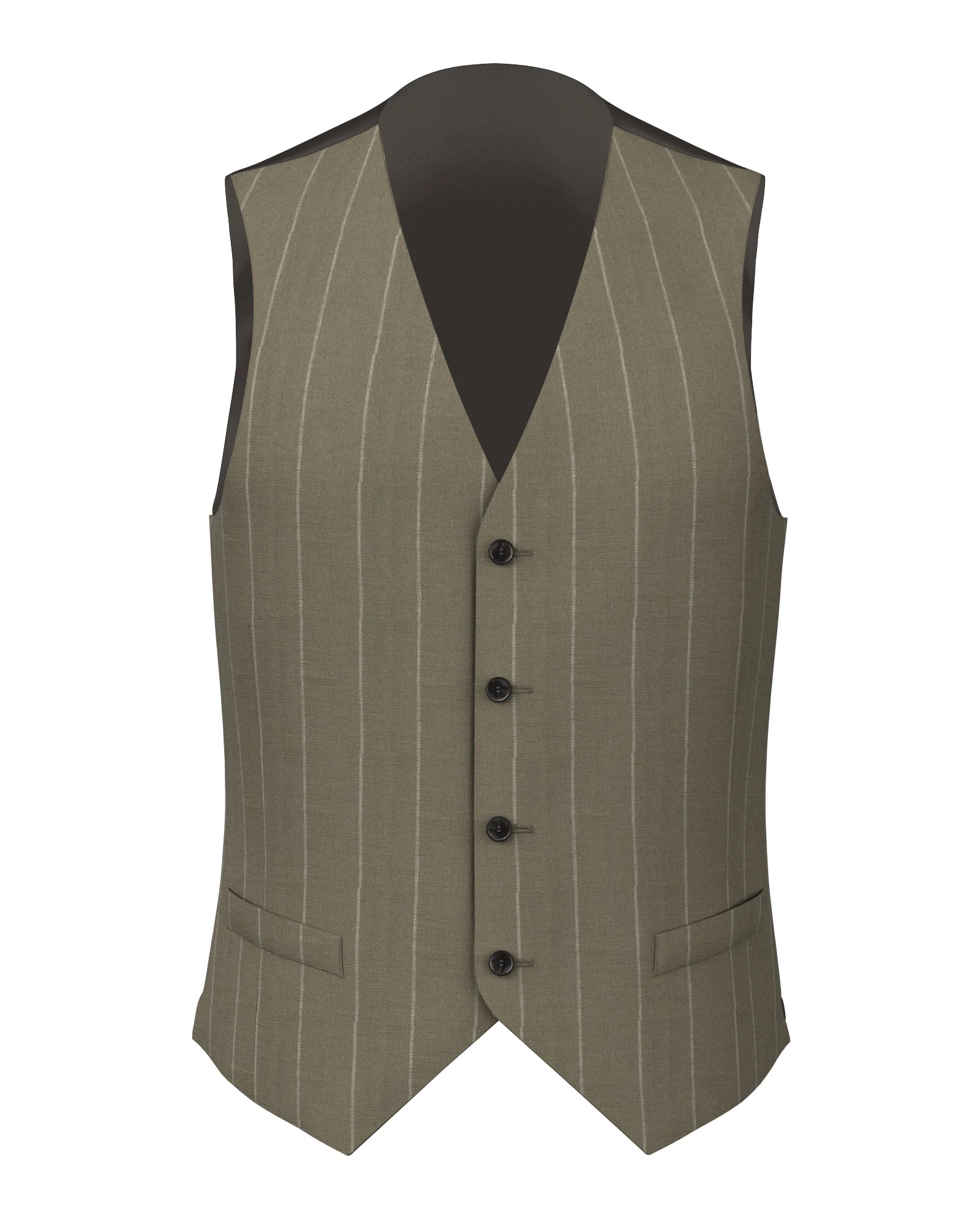 Gilet in lino gessato verde salvia