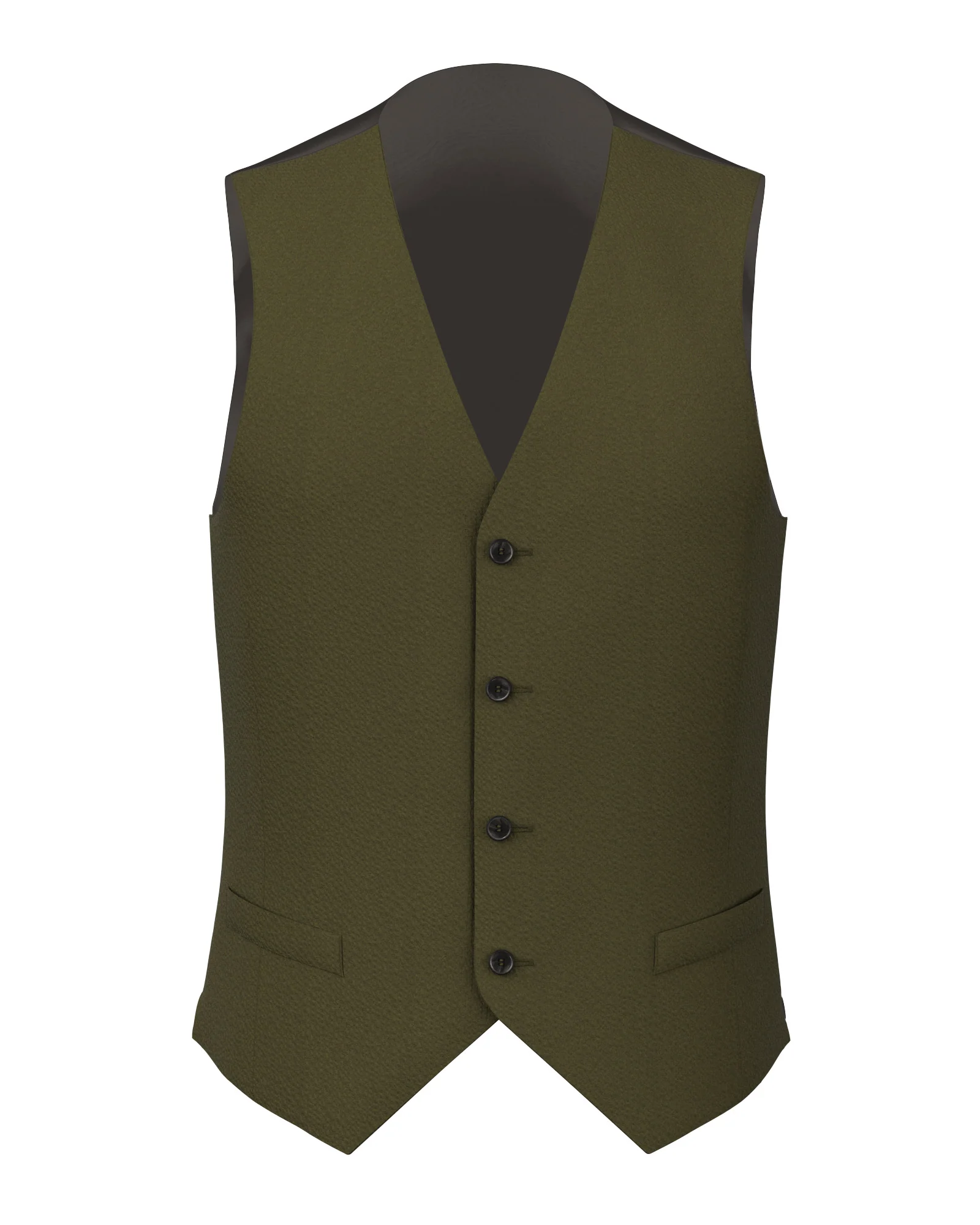 Gilet in seersucker verde militare