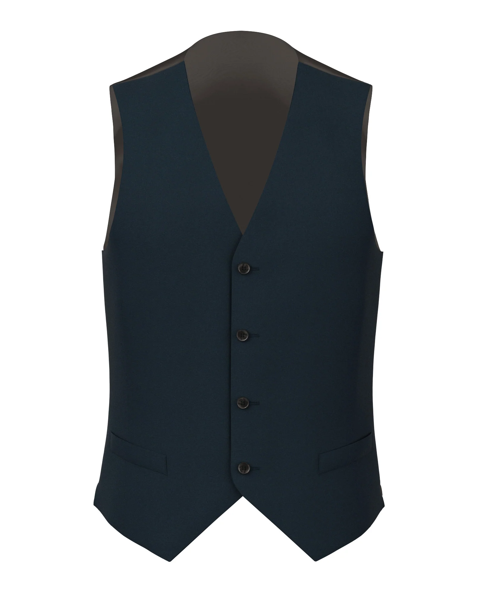 Gilet in twill di cotone e seta color petrolio