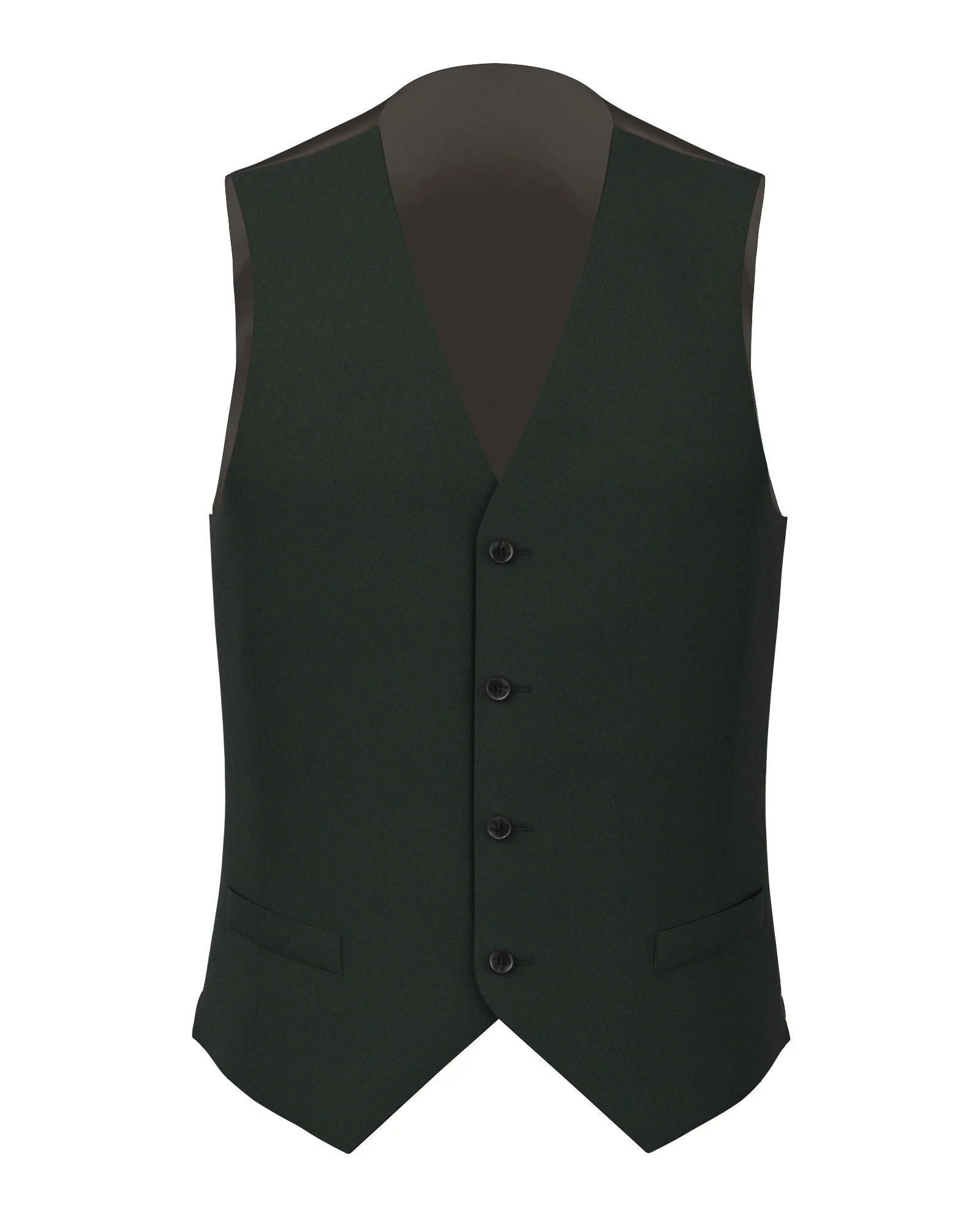Gilet in twill di cotone e seta verde