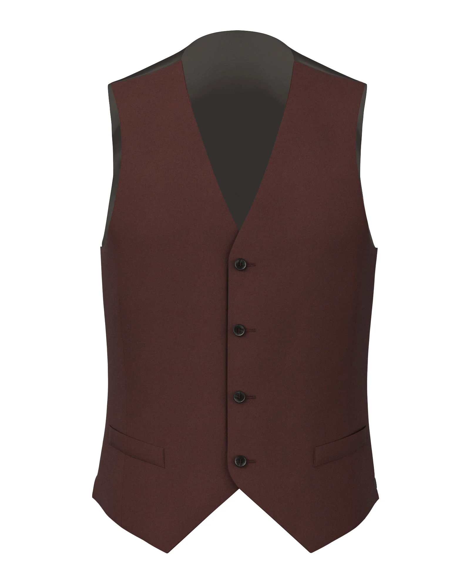 Gilet in twill di cotone rosso bordeaux