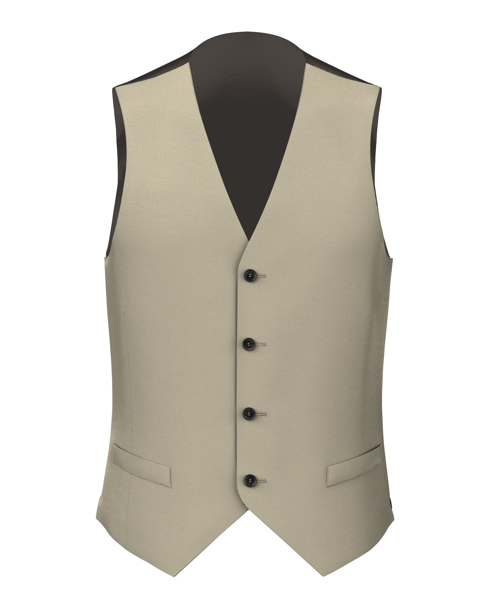 Gilet in twill di cotone stretch beige