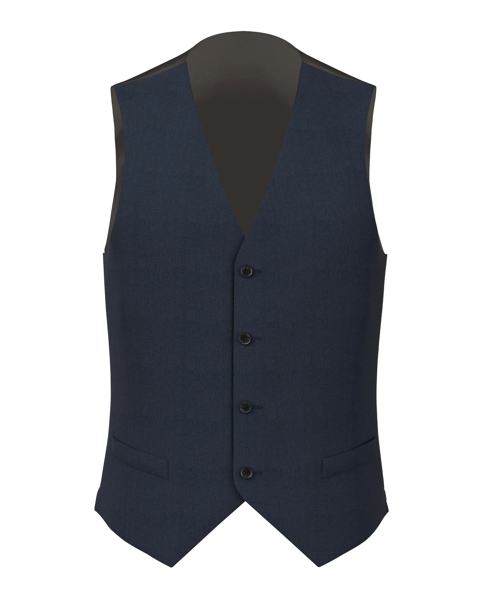 Gilet in twill di cotone stretch blu denim
