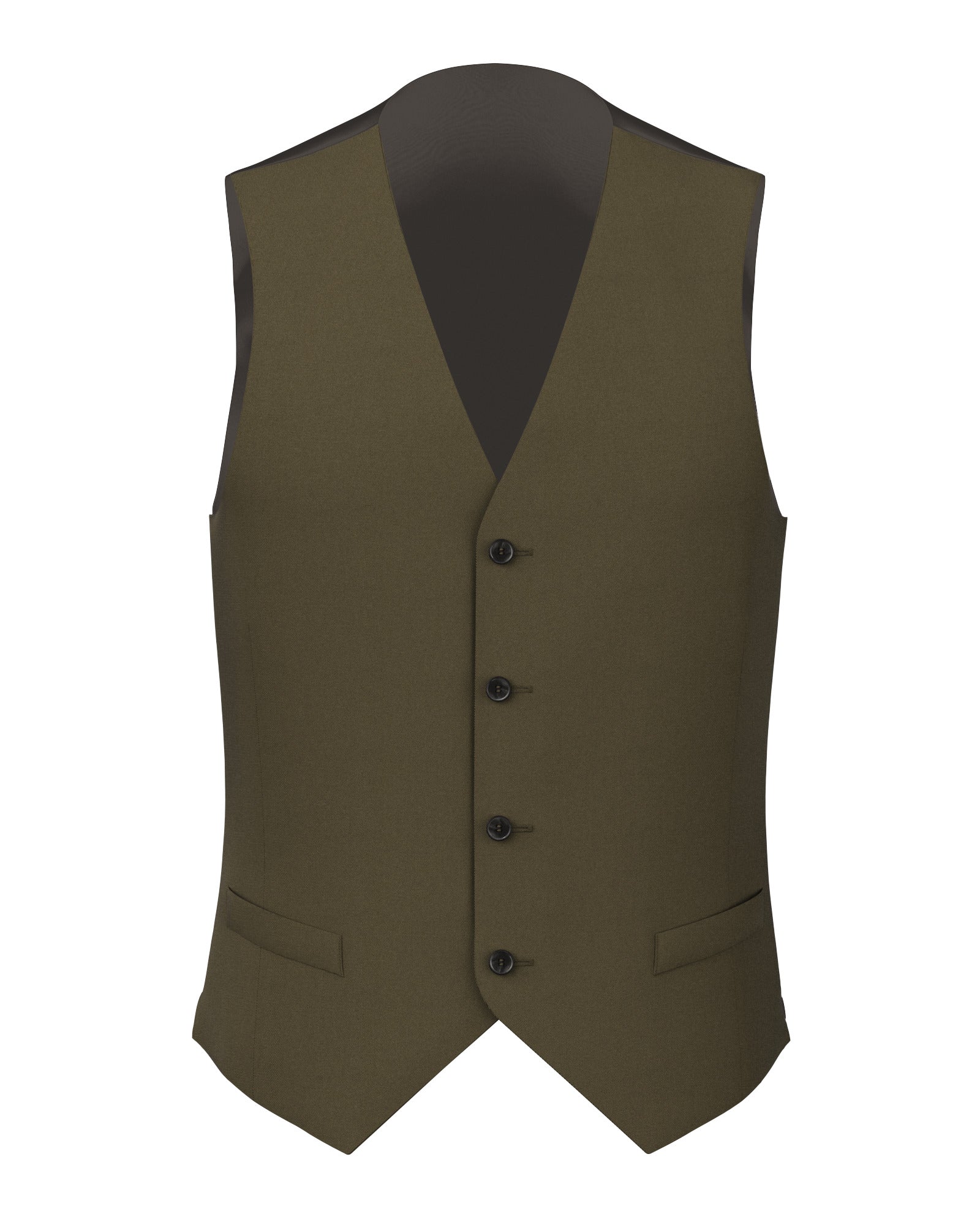 Gilet in twill di cotone stretch verde