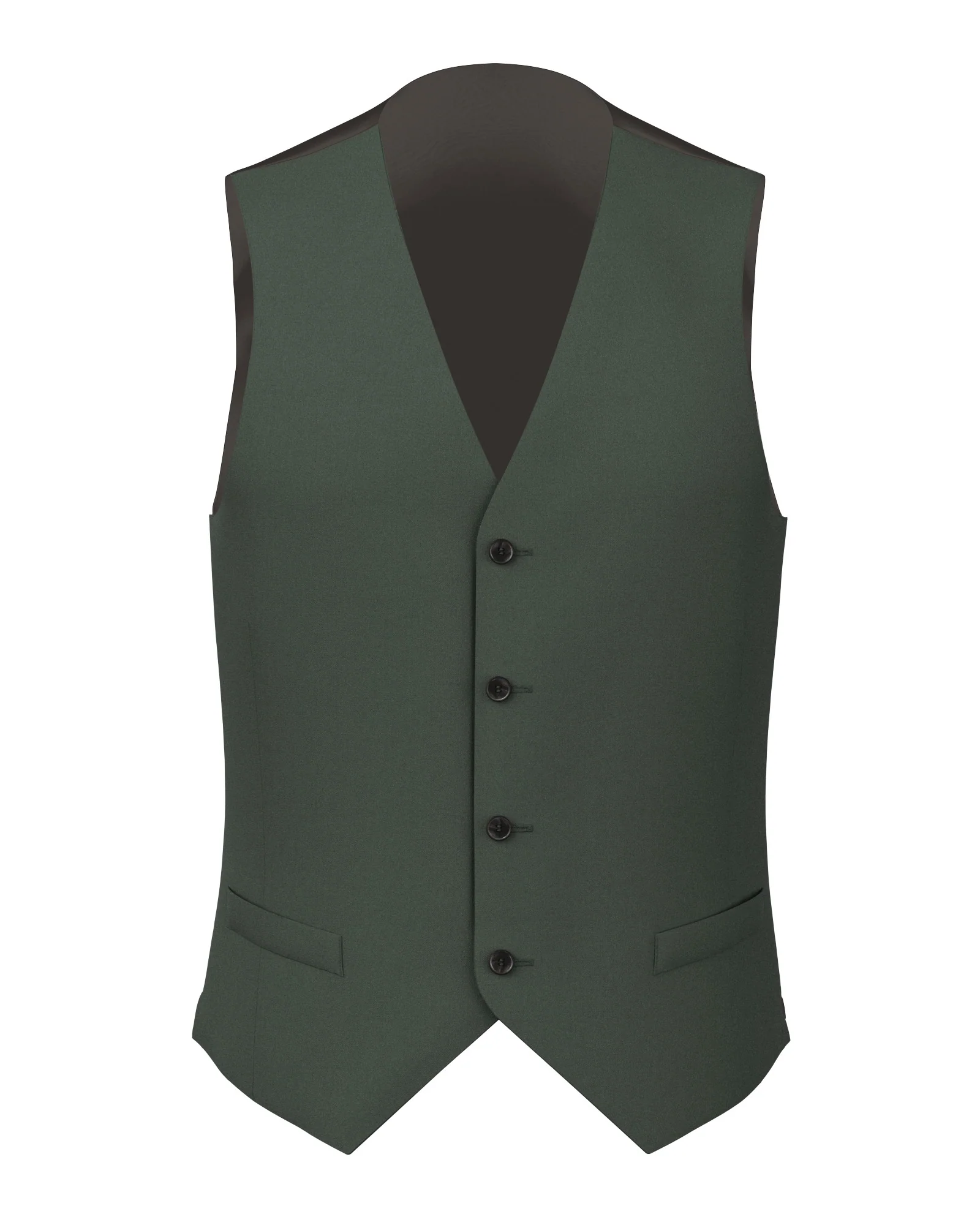 Gilet in twill di lana 150'S verde salvia