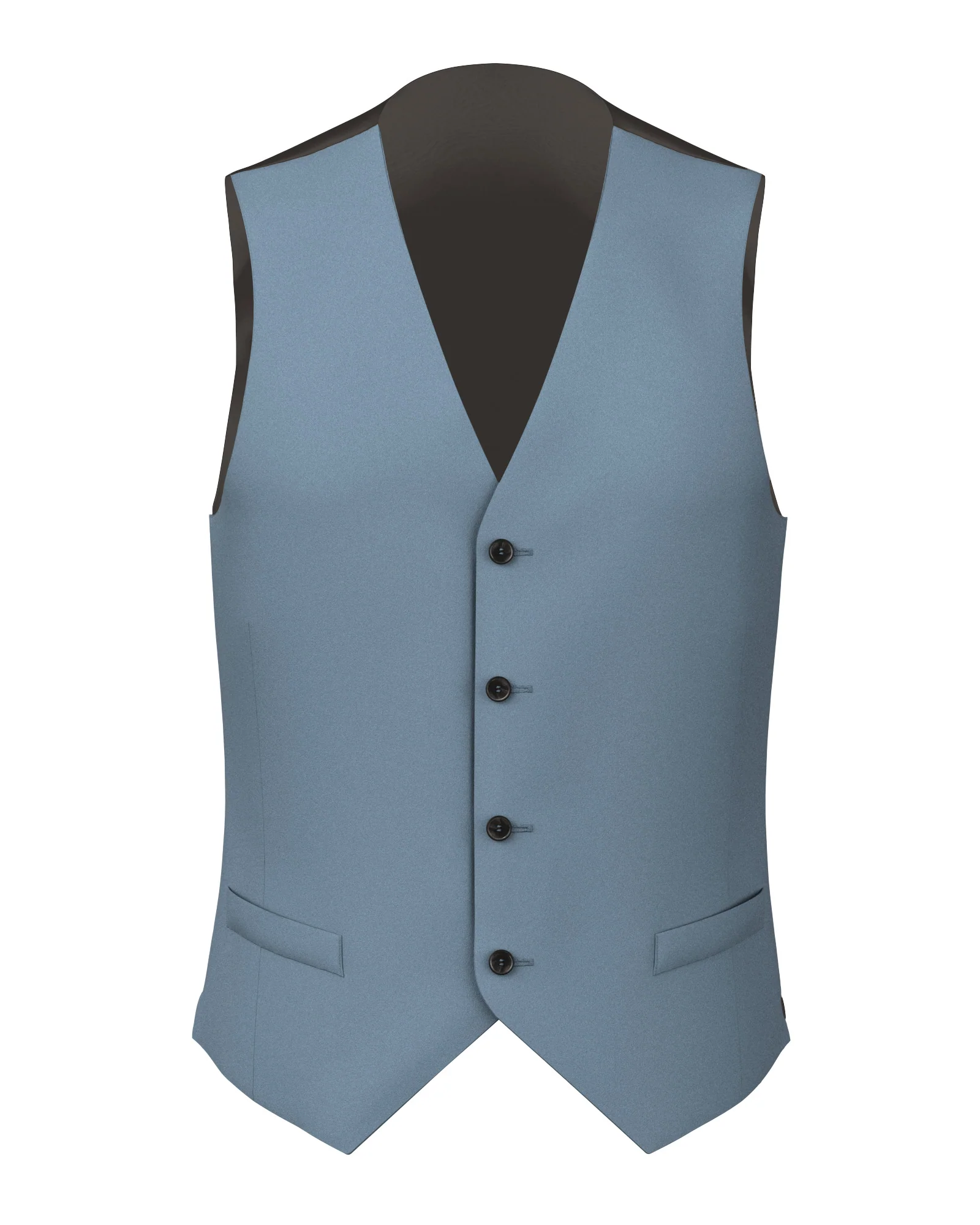 Gilet in twill di lana avio
