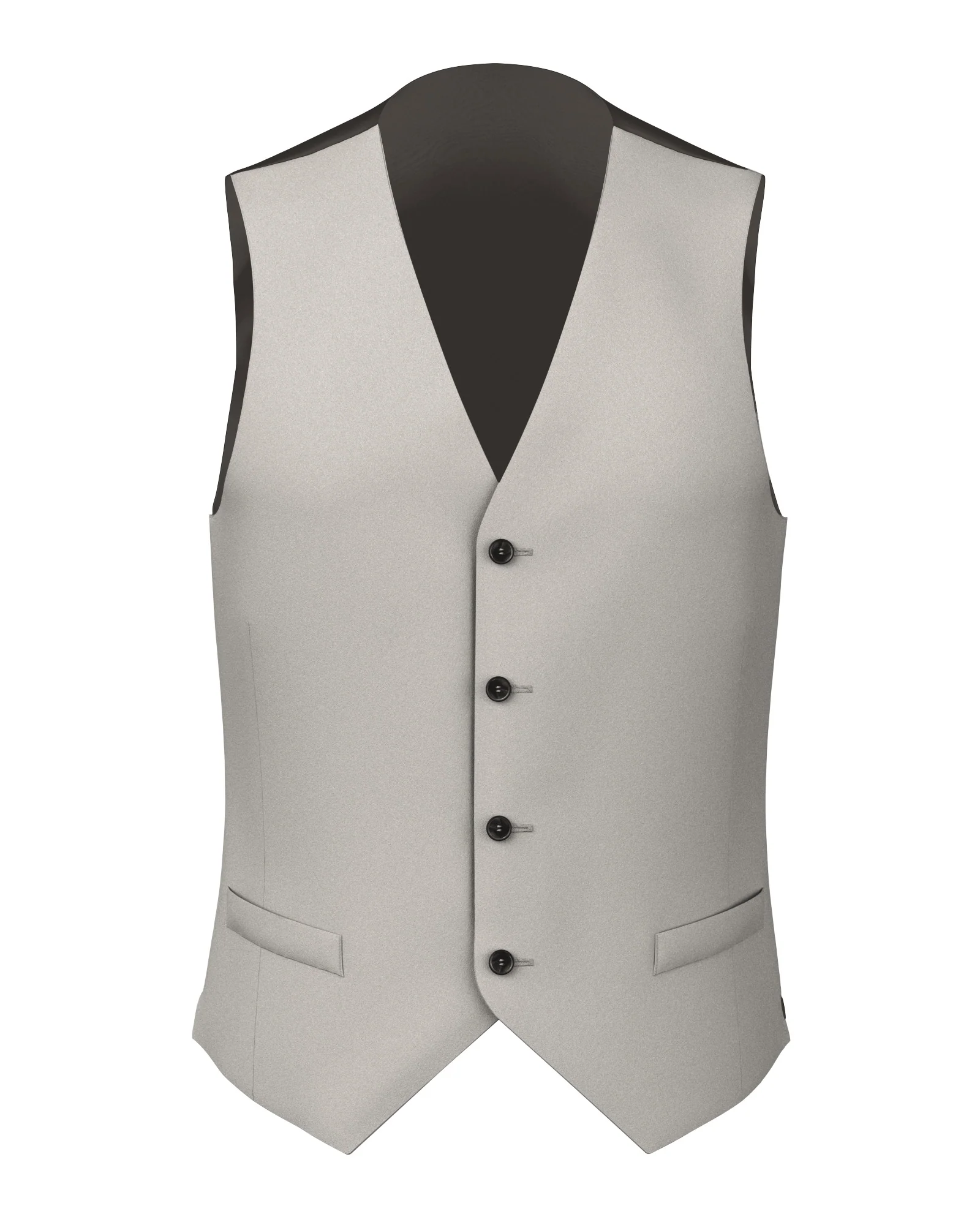 Gilet in twill di lana grigio chiaro