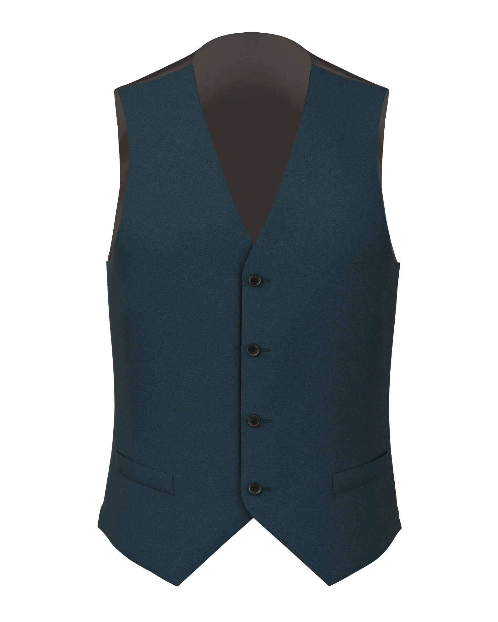 Gilet in twill di lana ottanio
