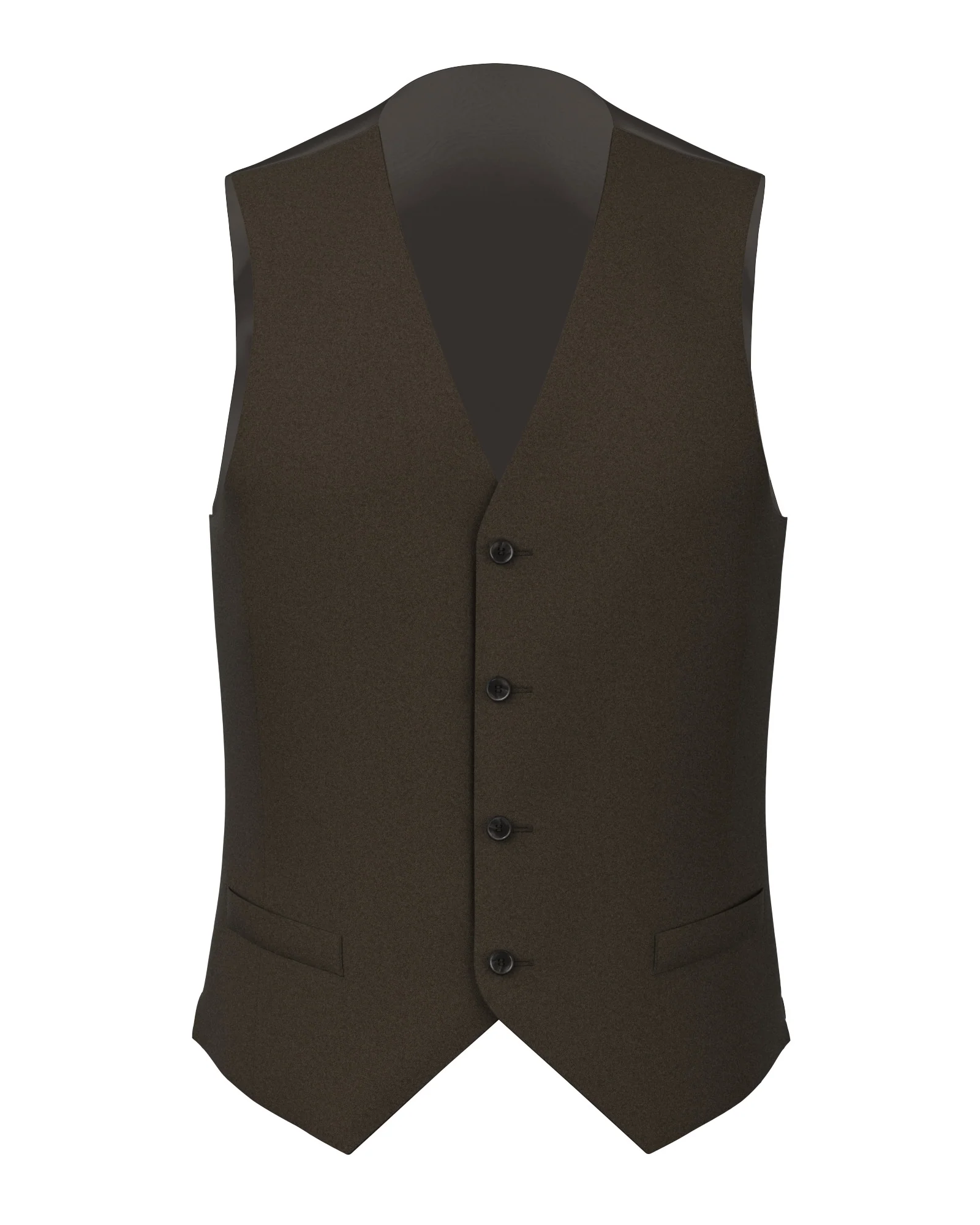 Gilet marrone mélange in twill di lana