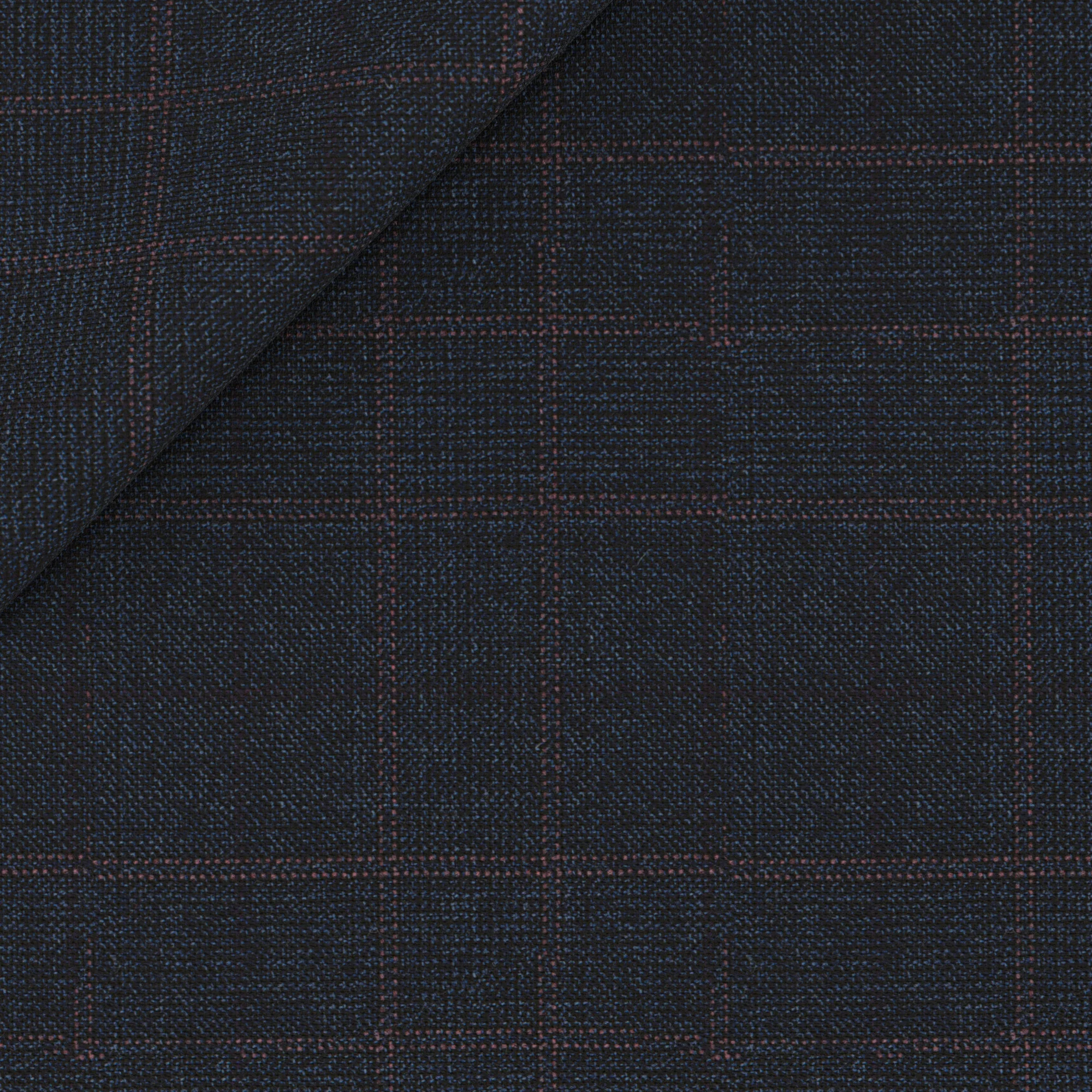 Gilet Signature in lana Super 170's a quadri blu e rosso - Image 2