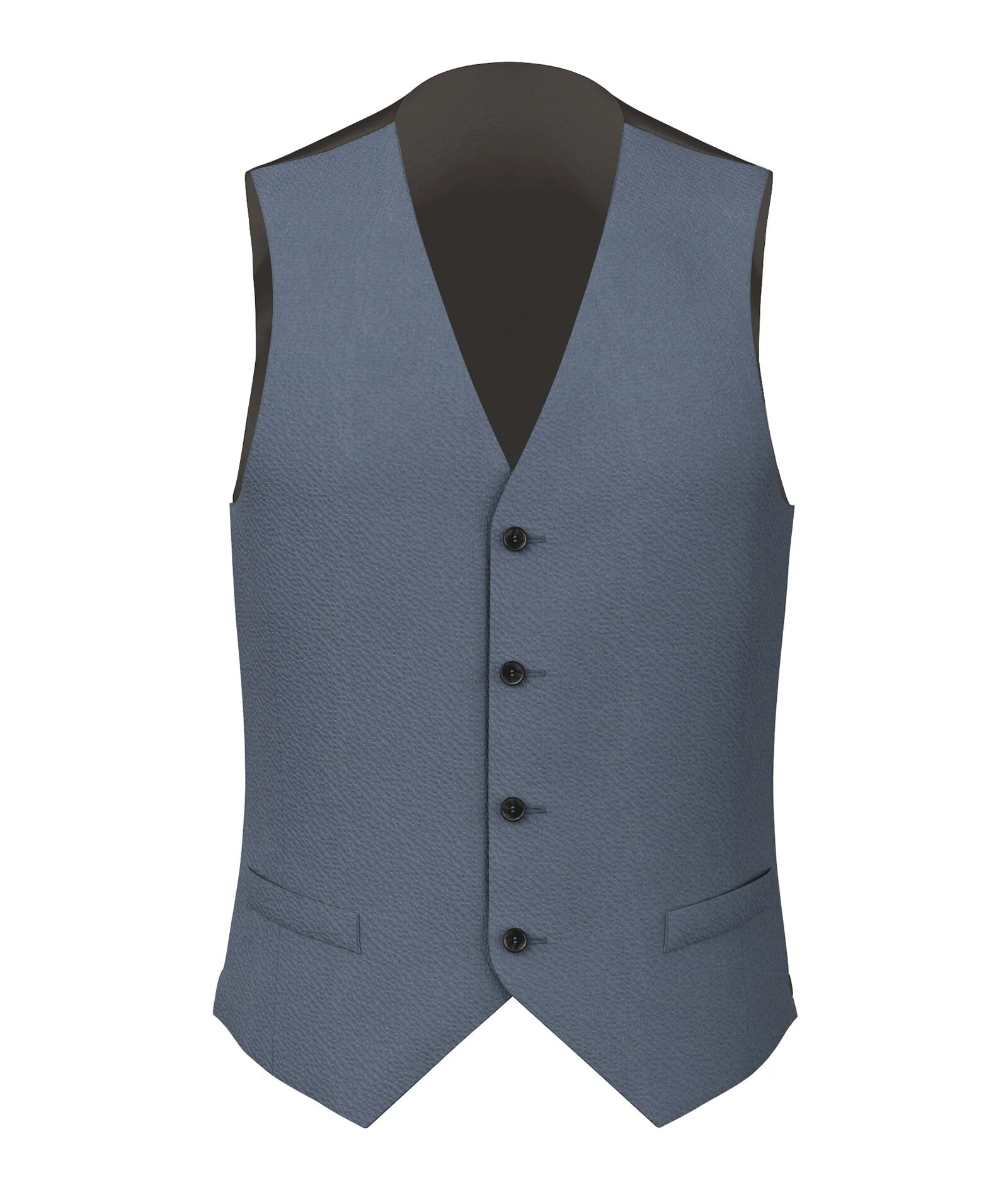 Gilet Su Misura da Uomo Grigio azzurro in Cotone stretch