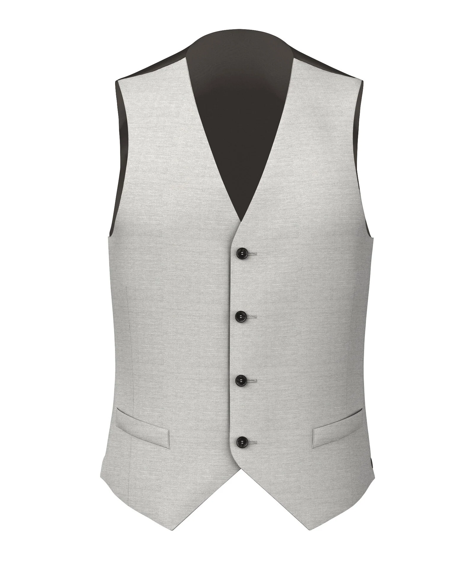 Gilet Su Misura da Uomo Grigio sale e pepe in Lana