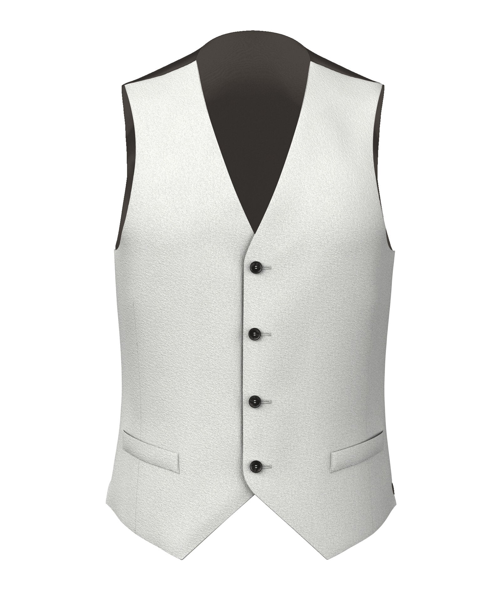 Gilet Su Misura da uomo in flanella di lana bianco
