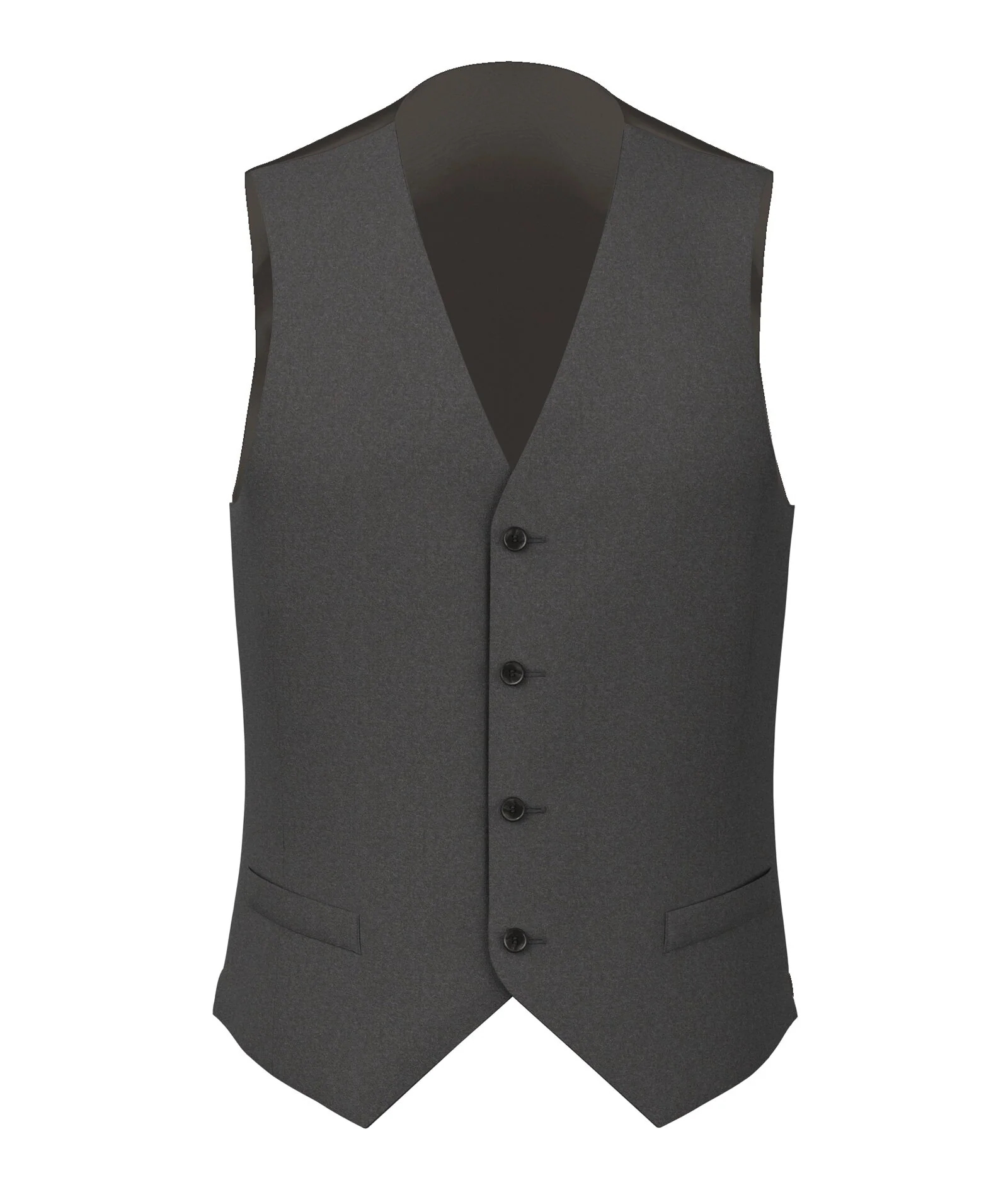 Gilet Su Misura da Uomo in flanella di lana e cashmere grigio scuro