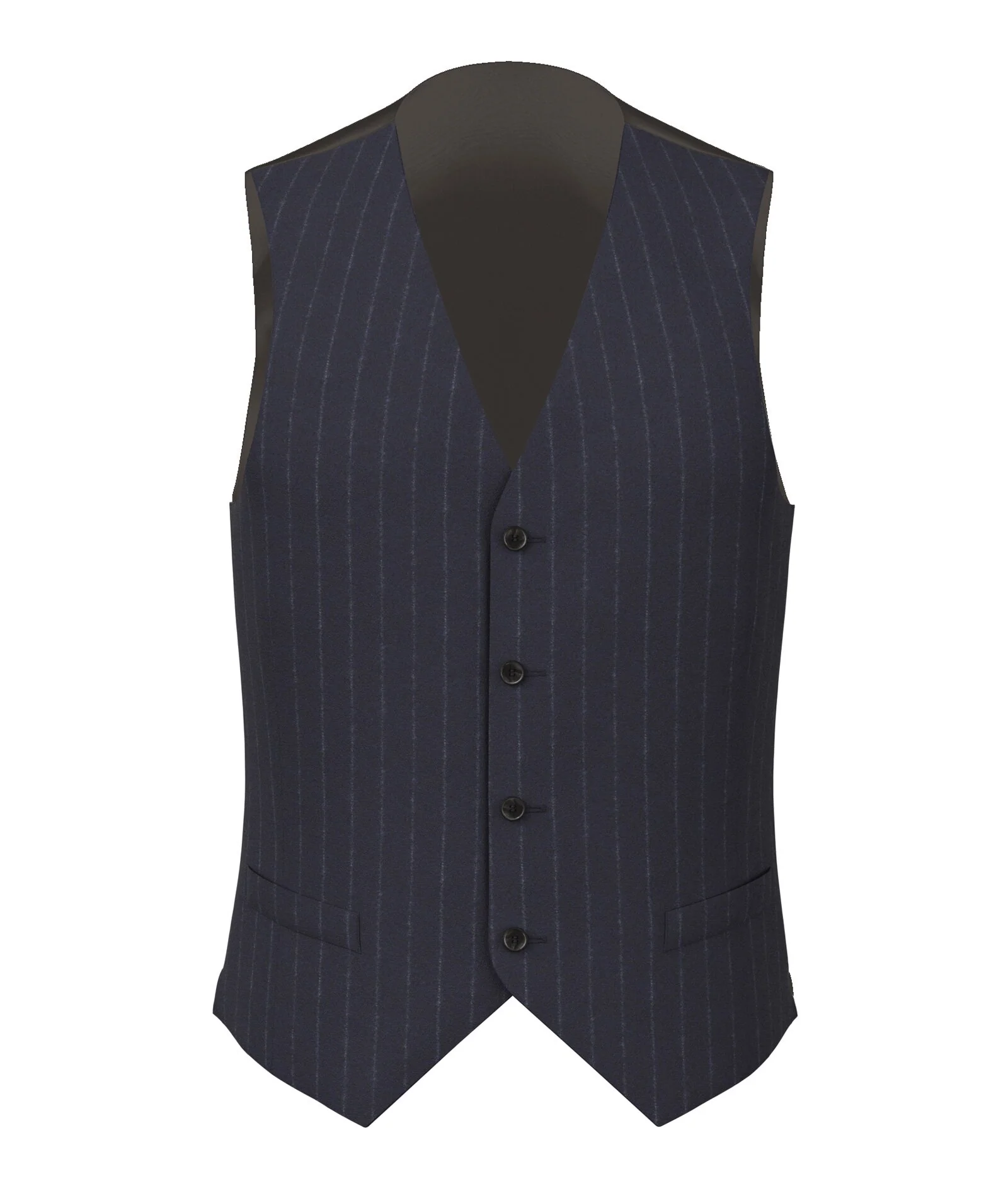 Gilet Su Misura da Uomo in flanella di lana gessato blu