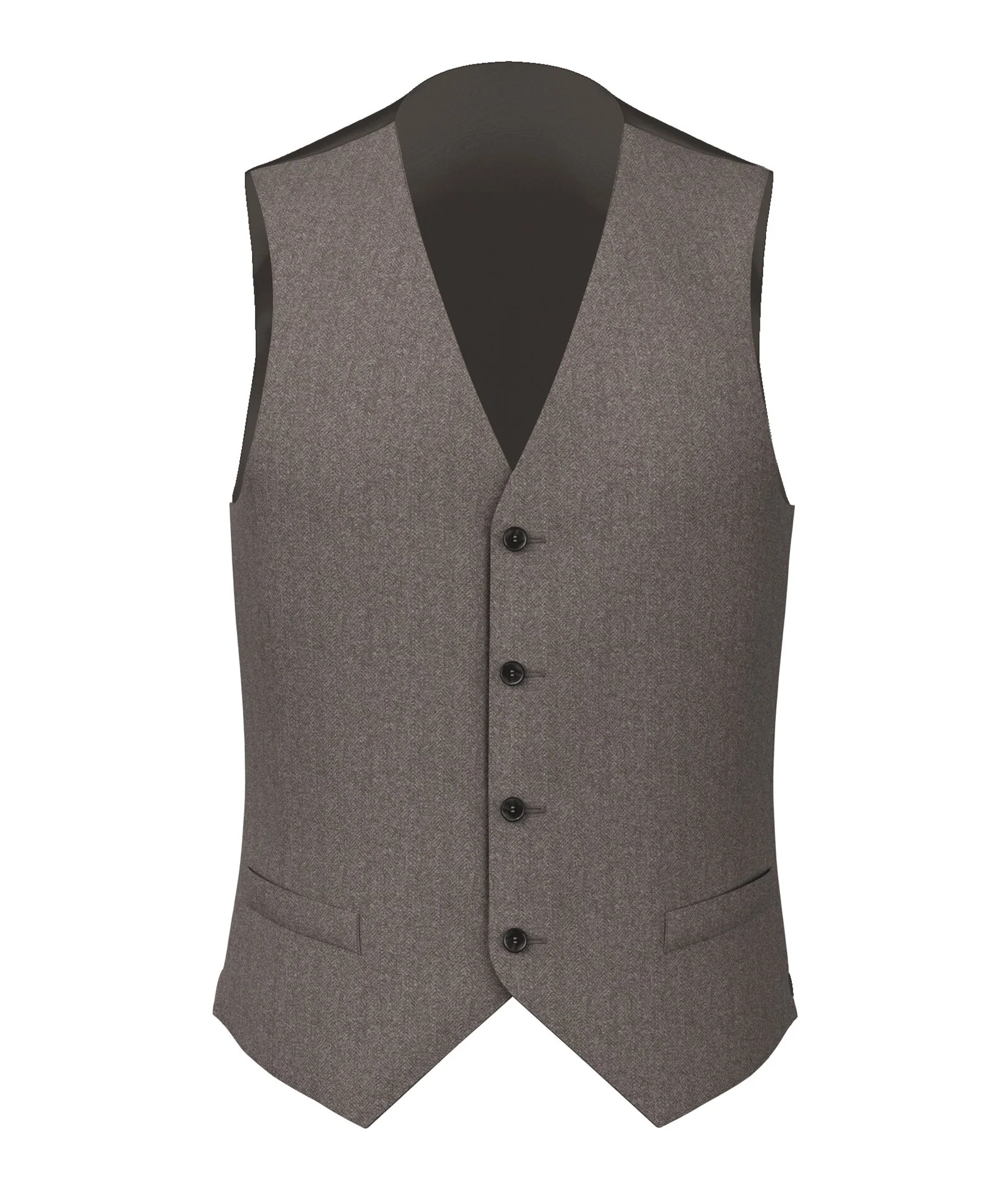 Gilet Su Misura da Uomo in flanella di lana spigata grigio
