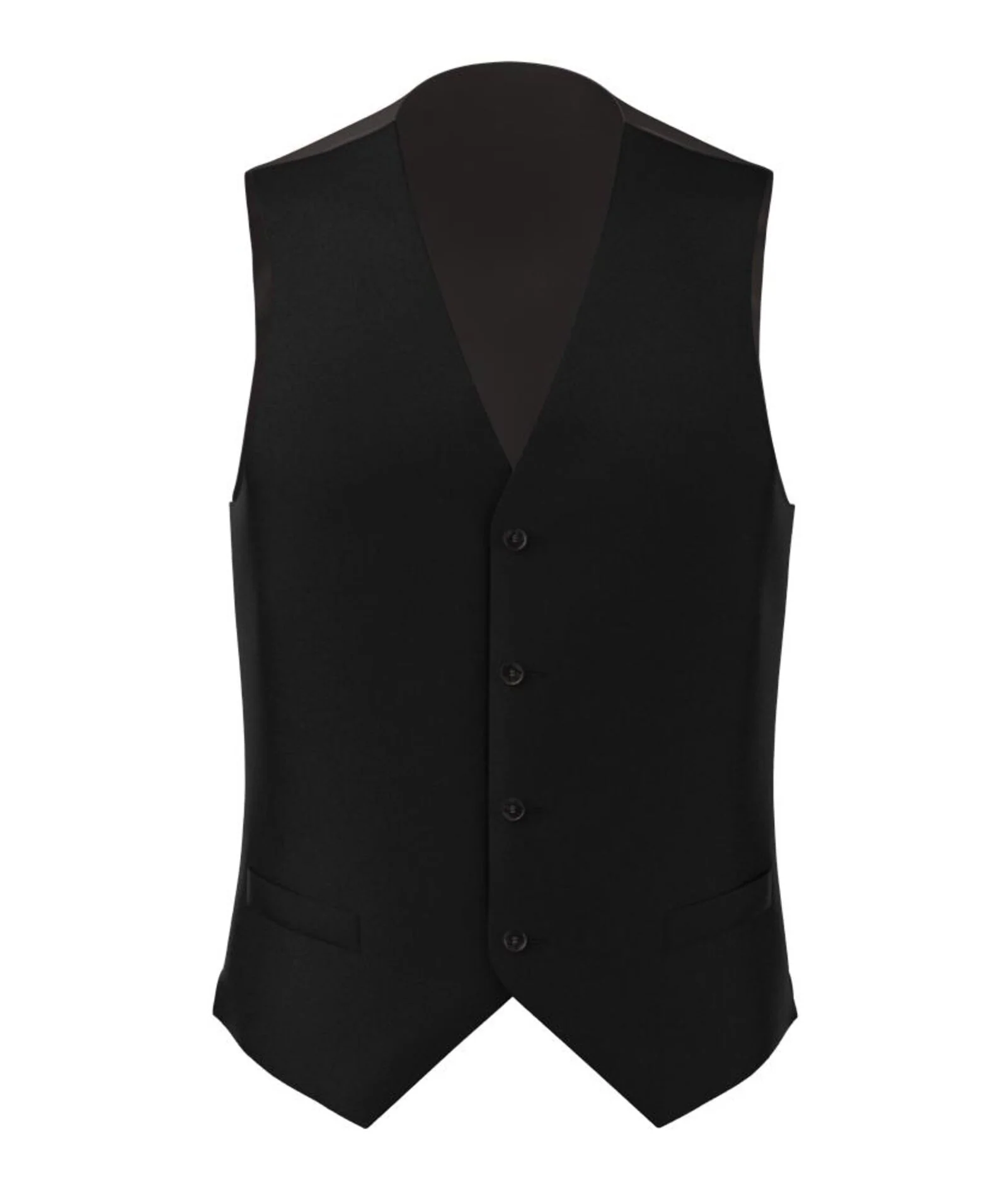 Gilet Twill Nero 100% Lana