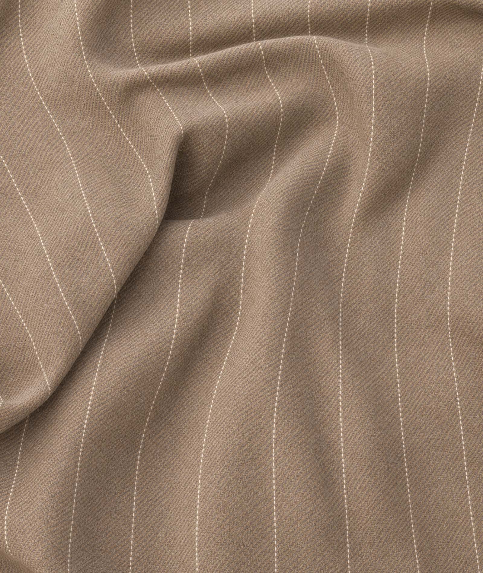 Gilet in lana 130's gessato beige - Image 3