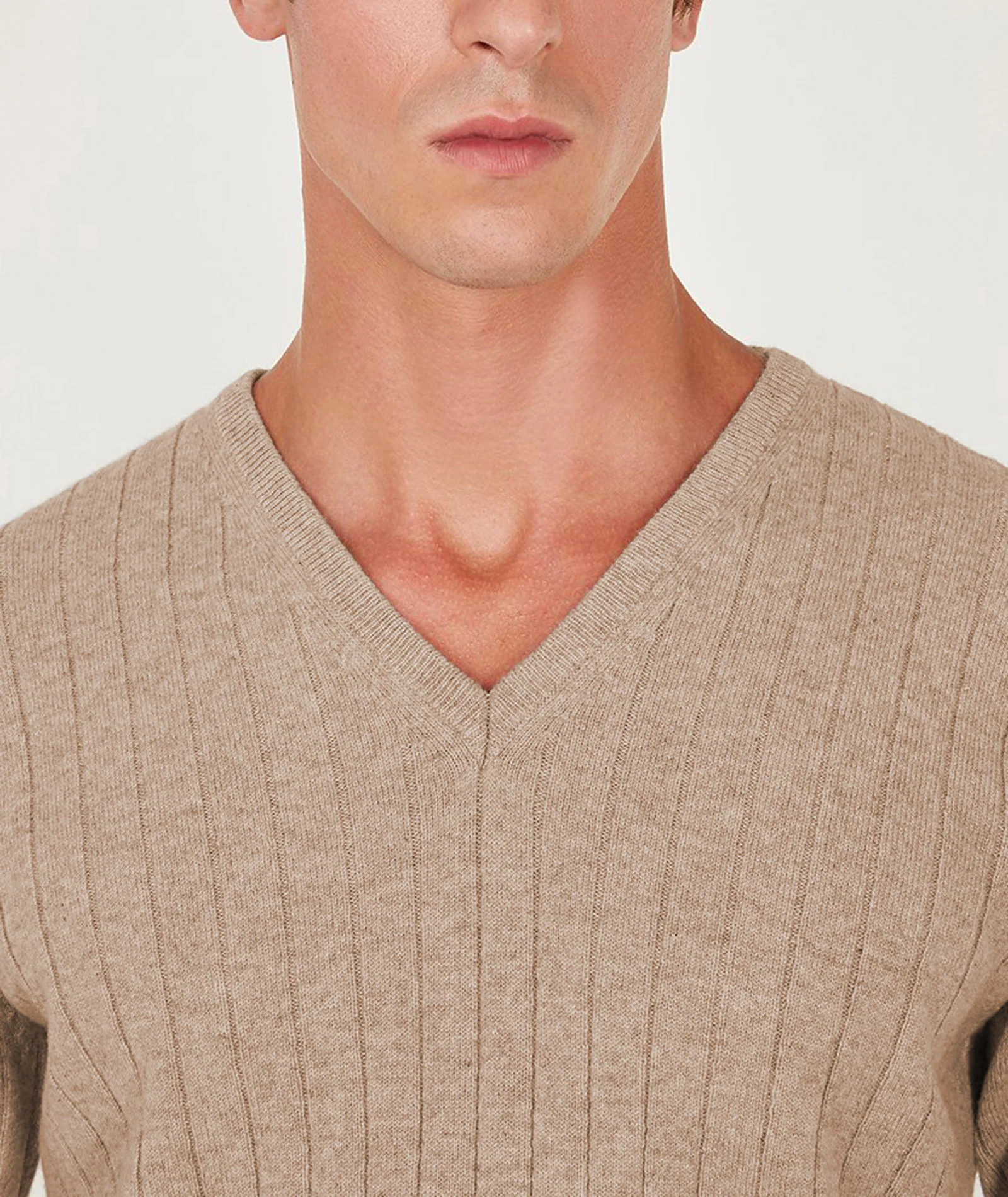 Maglione beige scuro in cashmere - Image 3