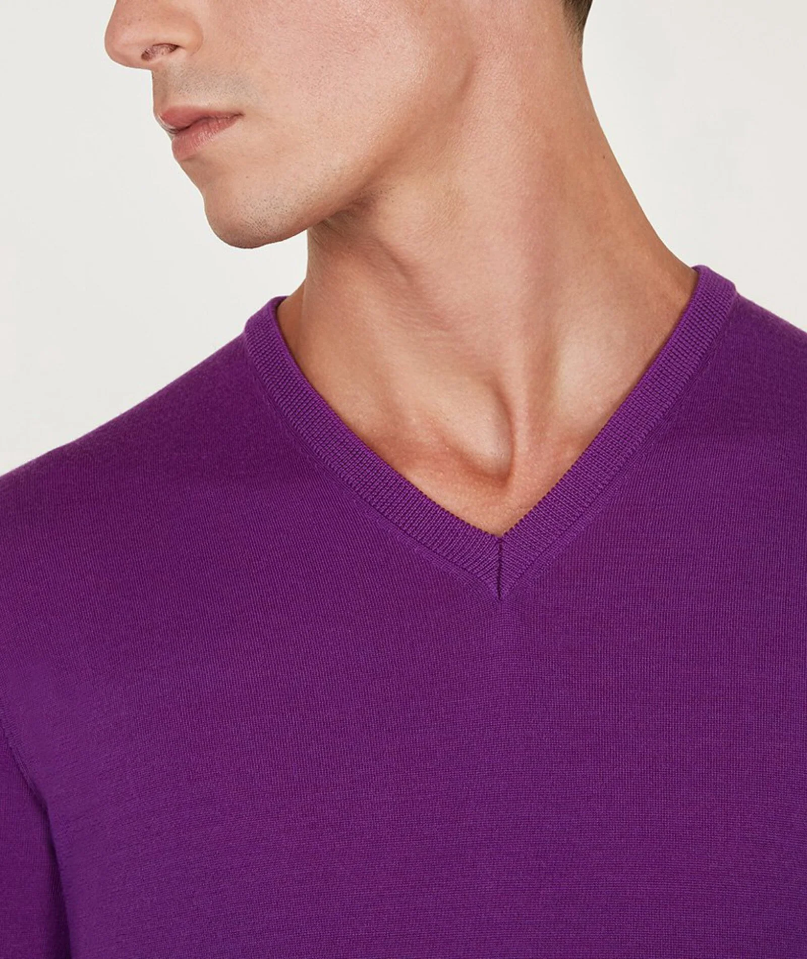 Maglione Uomo Extra fine Viola - Image 3