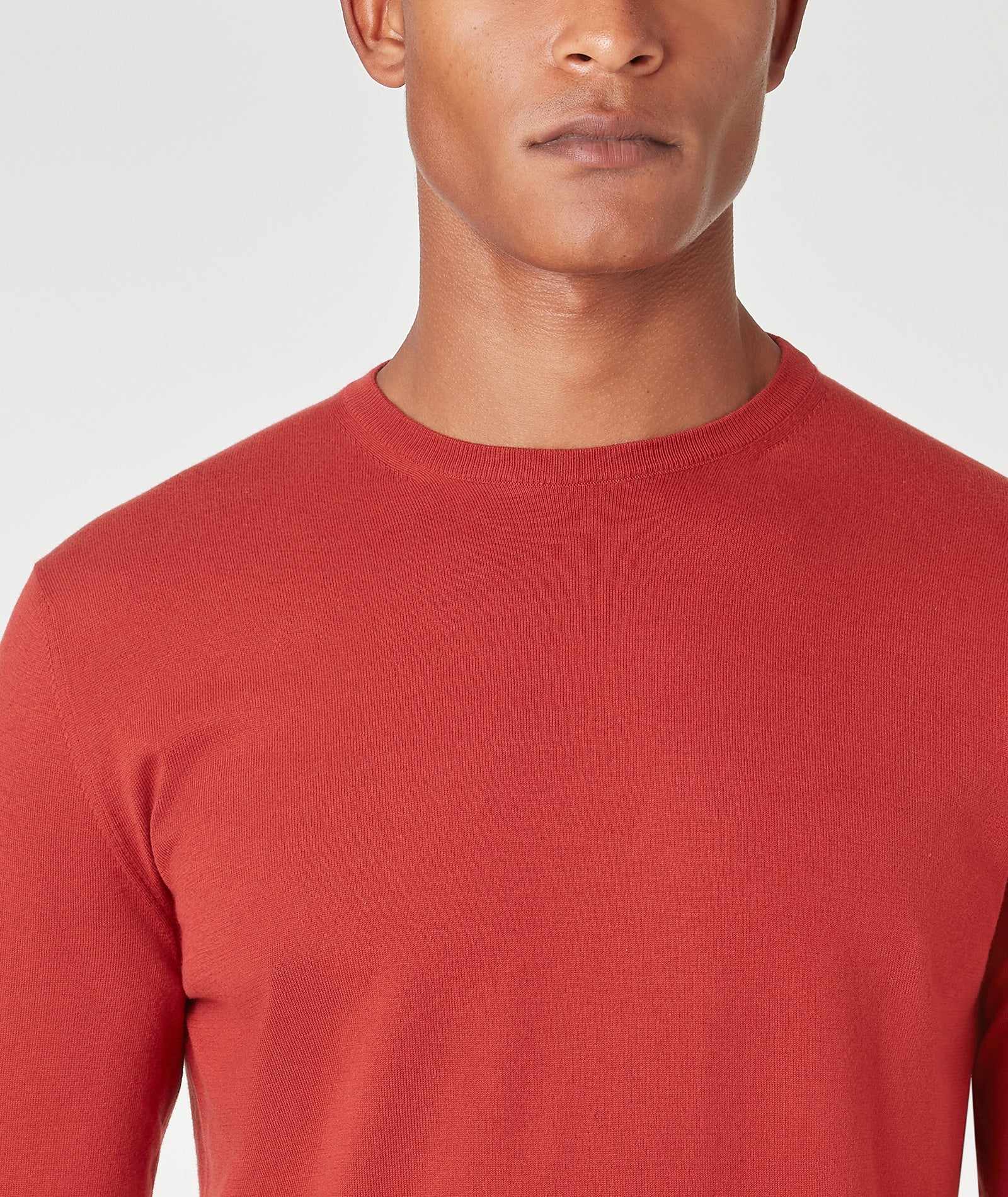 Maglione Uomo Rosso mattone in Cotone Organico - Image 3