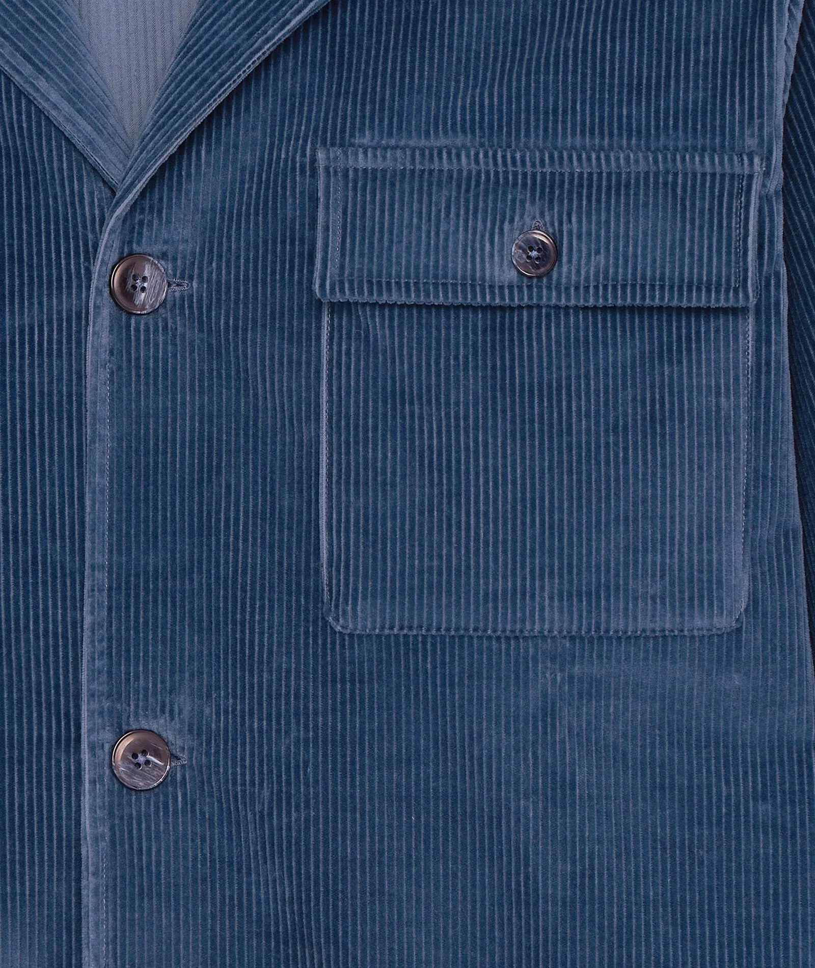 Overshirt Azzurro in velluto di cotone stretch - Image 4