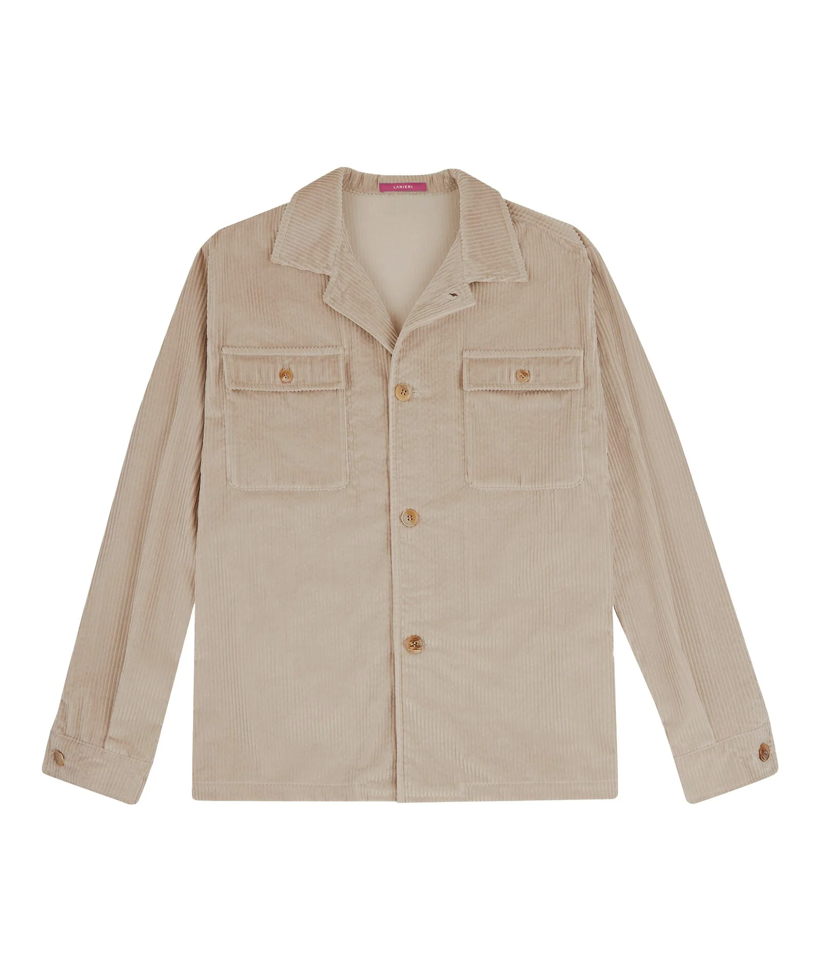 Overshirt Beige in Velluto di Cotone - Image 2