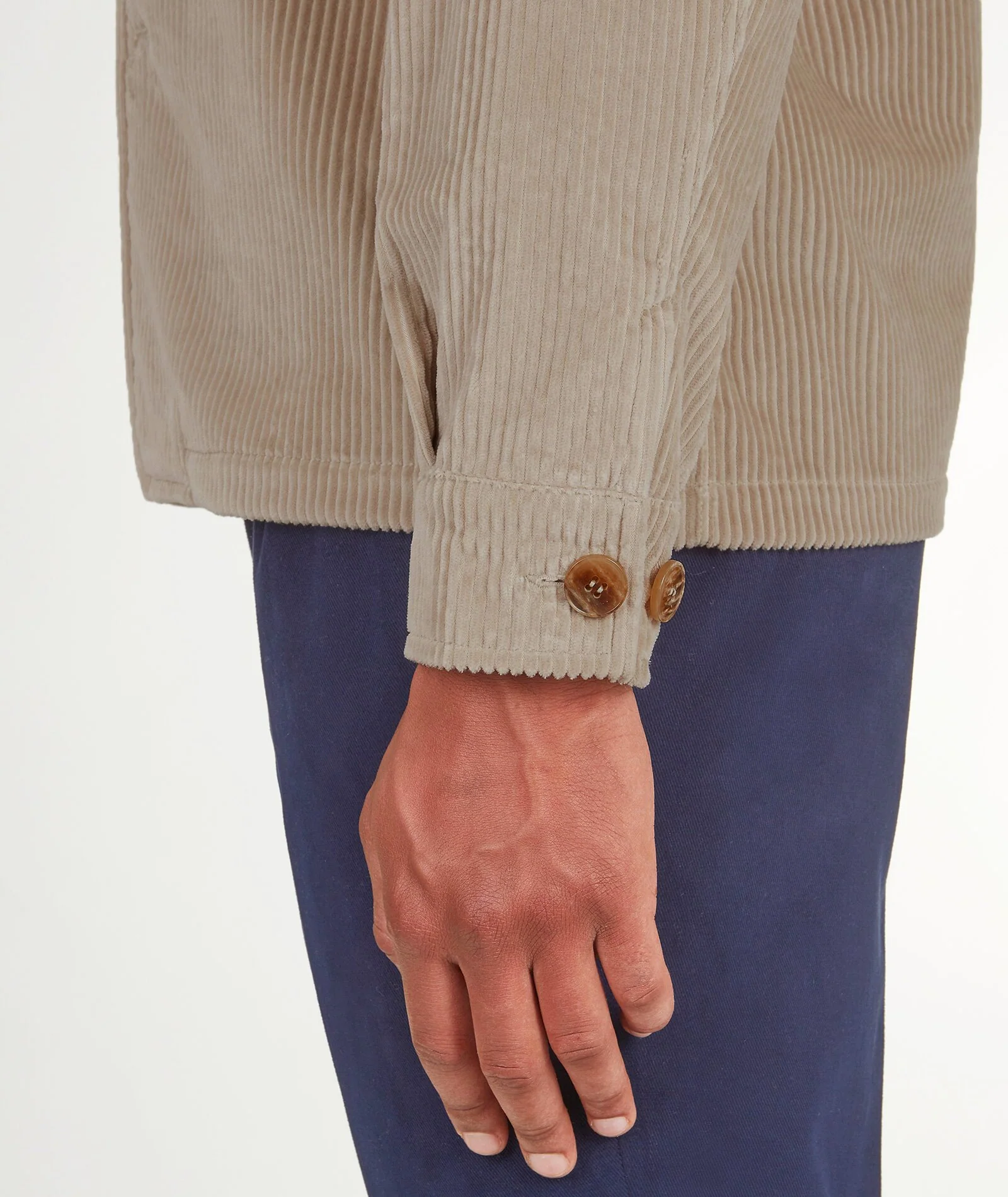 Overshirt Beige in Velluto di Cotone - Image 3
