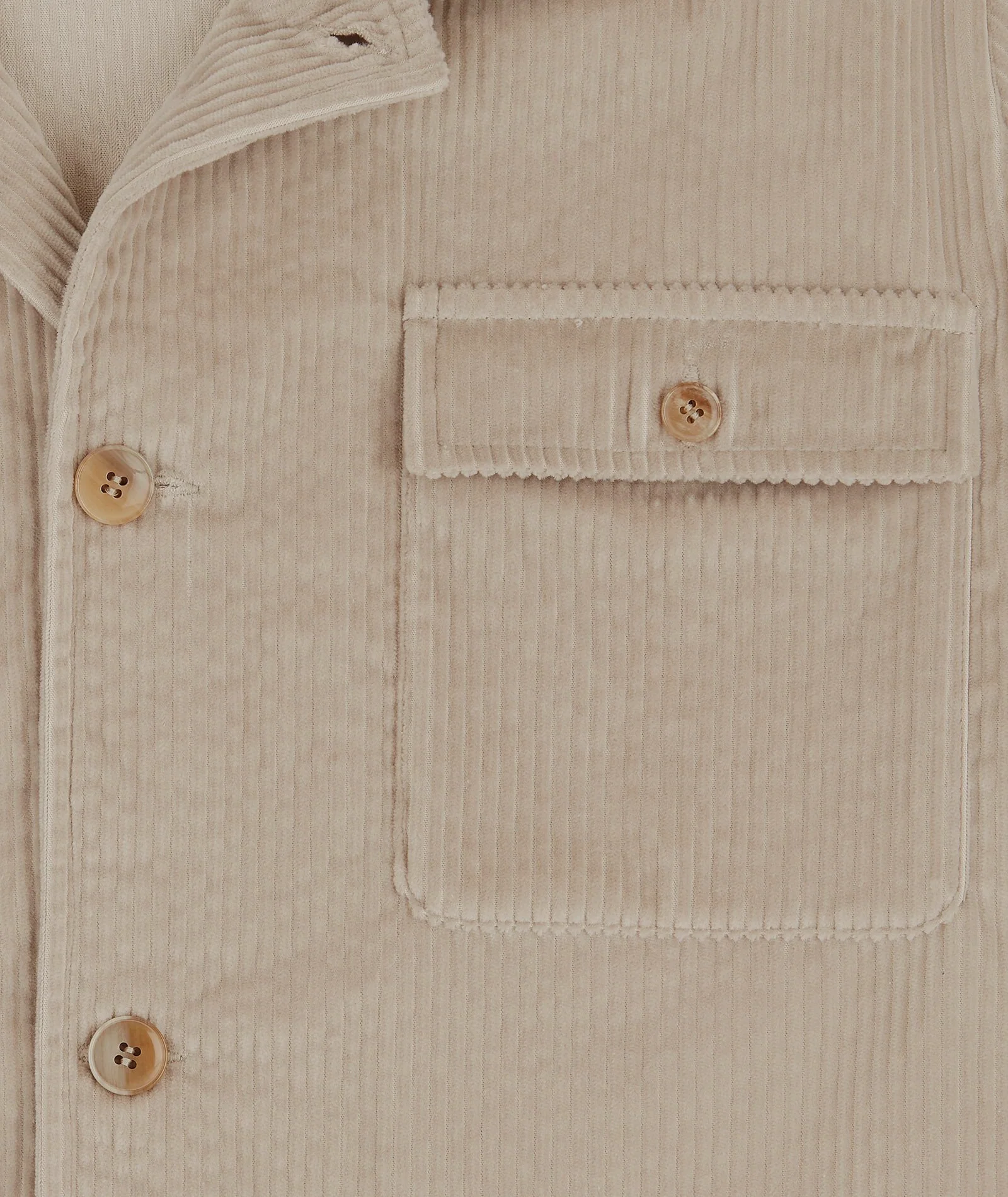 Overshirt Beige in Velluto di Cotone - Image 4