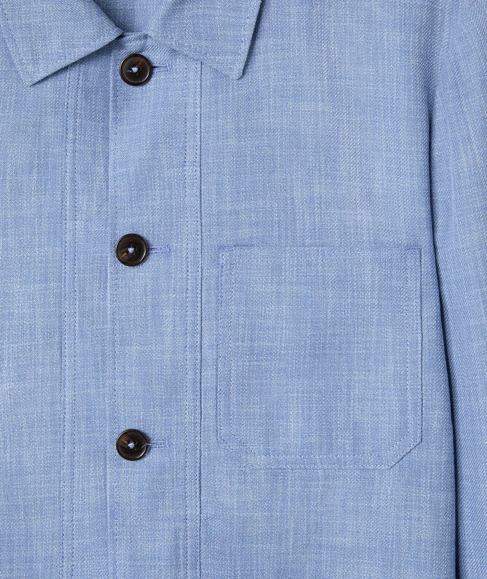 Overshirt in cotone lana celeste mélange - Image 4