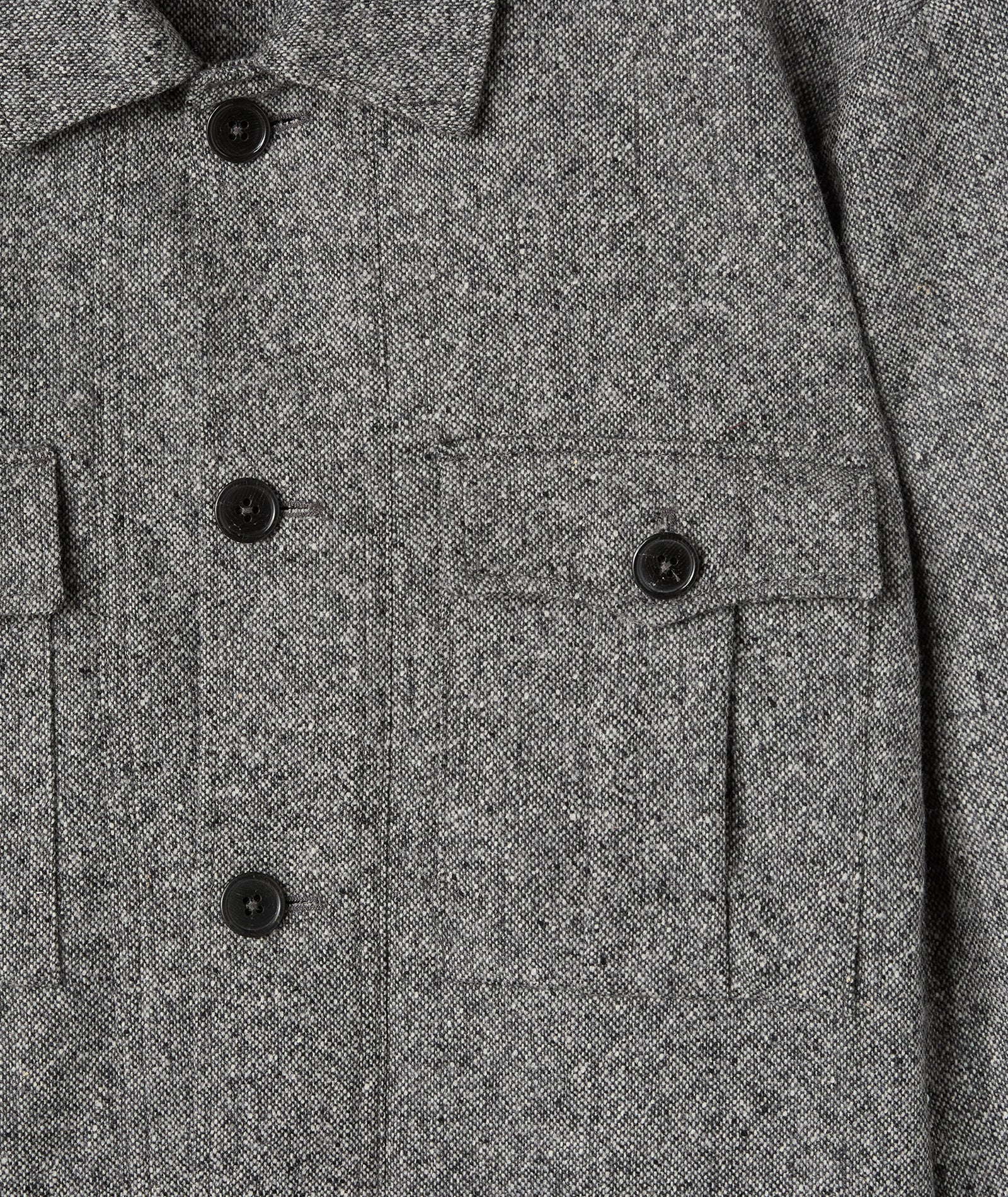 Overshirt in lana microdesign grigio - Image 4