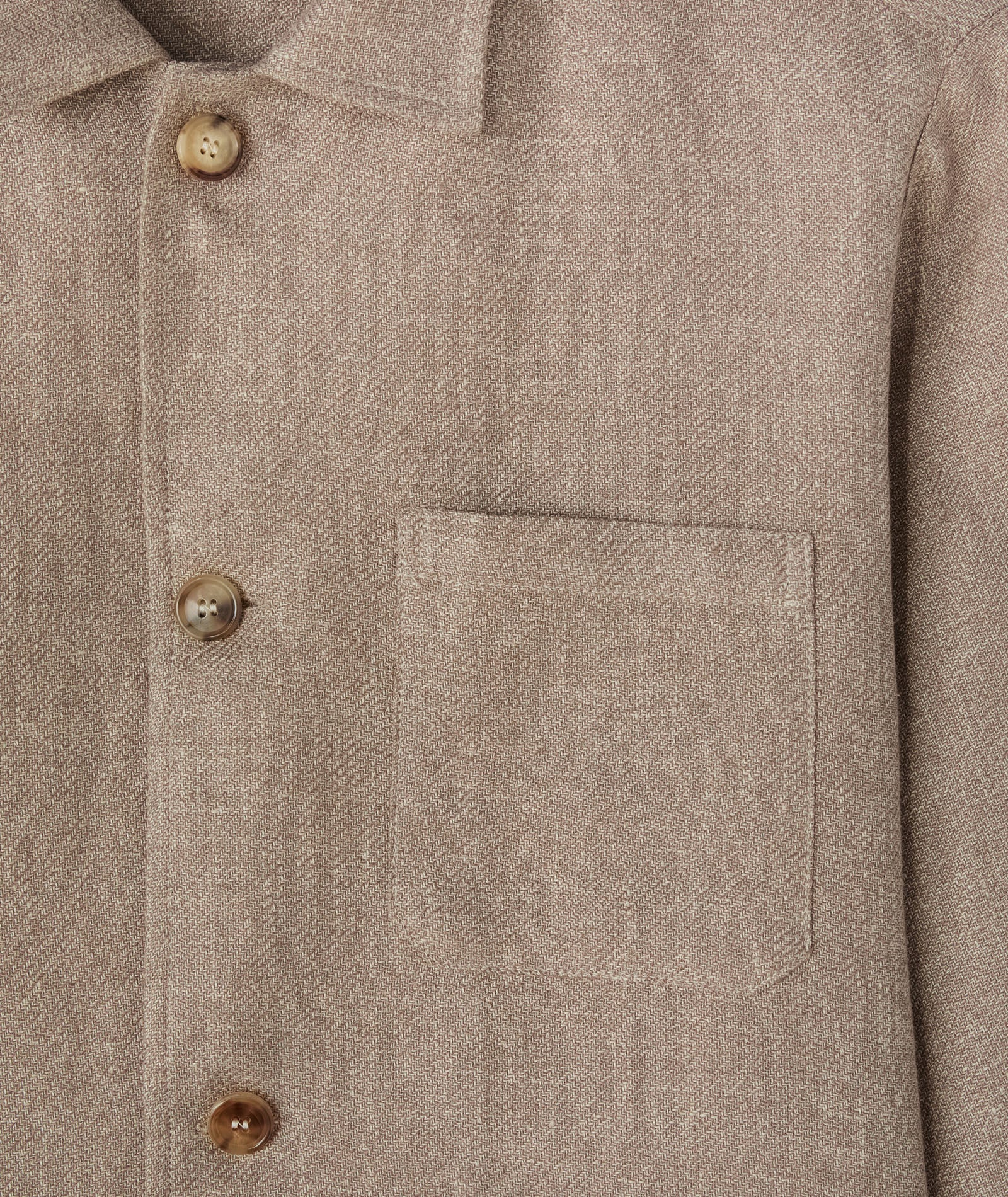 Overshirt in lino-lana-seta microdesign beige - Image 4