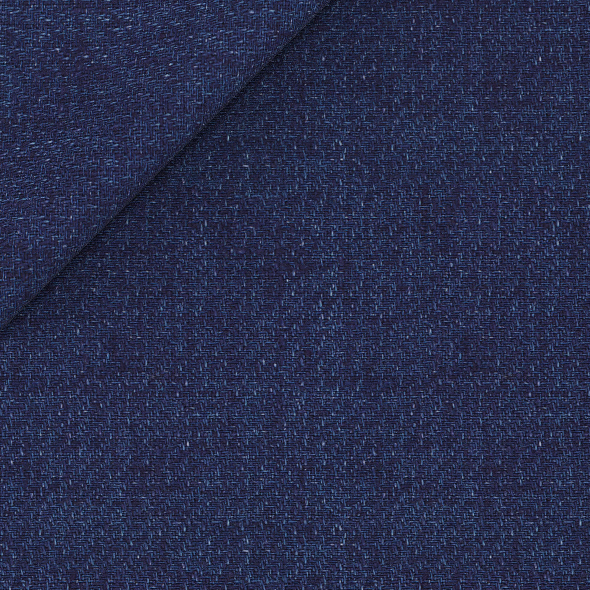 Overshirt in lino microdesign diagonale blu denim - Image 5