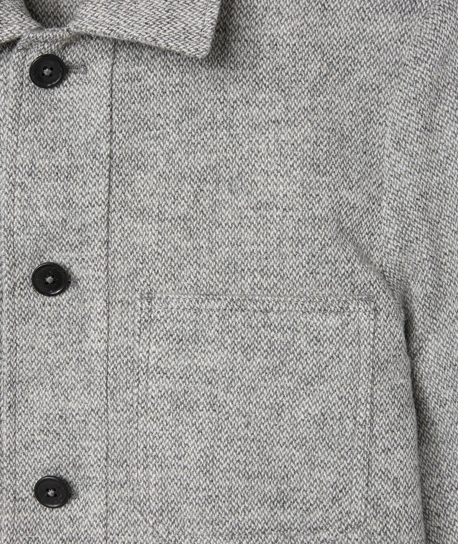 Overshirt micro-design grigio chiaro in lana - Image 3