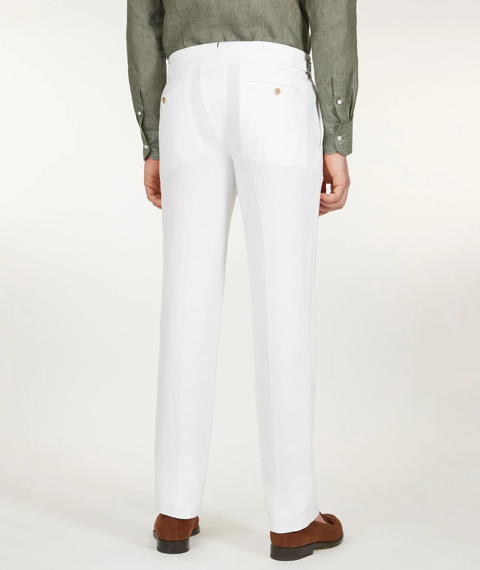 Pantalone chino Lino Tinta Unita Bianco - Image 3