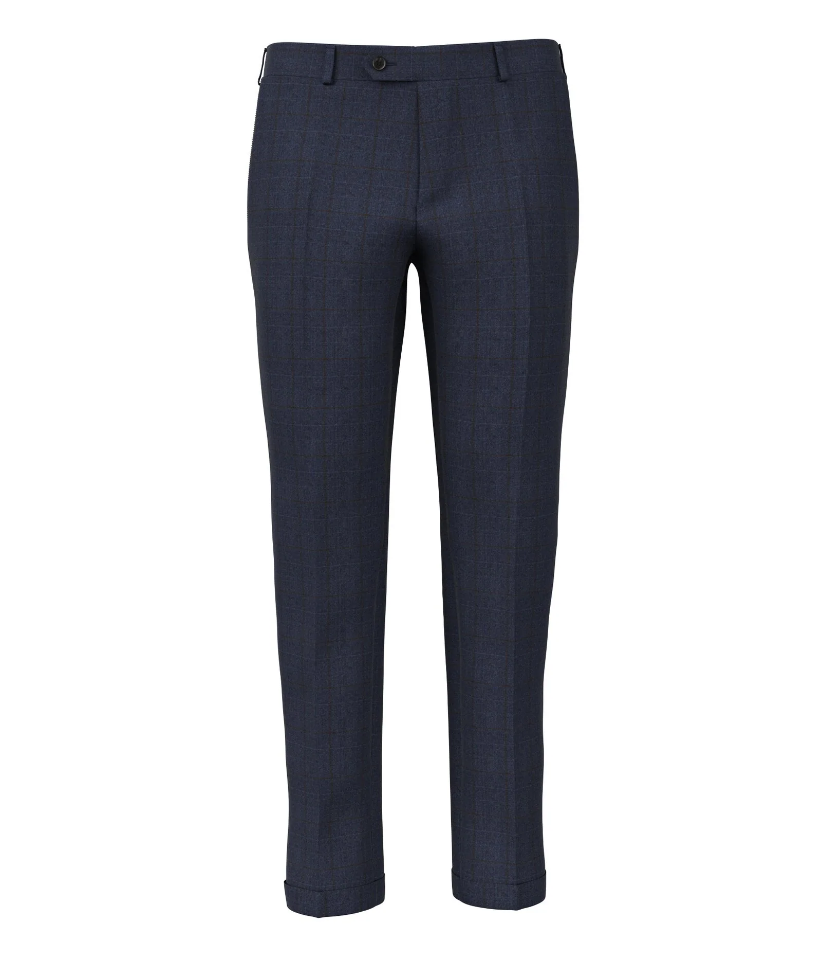 Pantalone Flanella Pettinata Principe Galles Blu