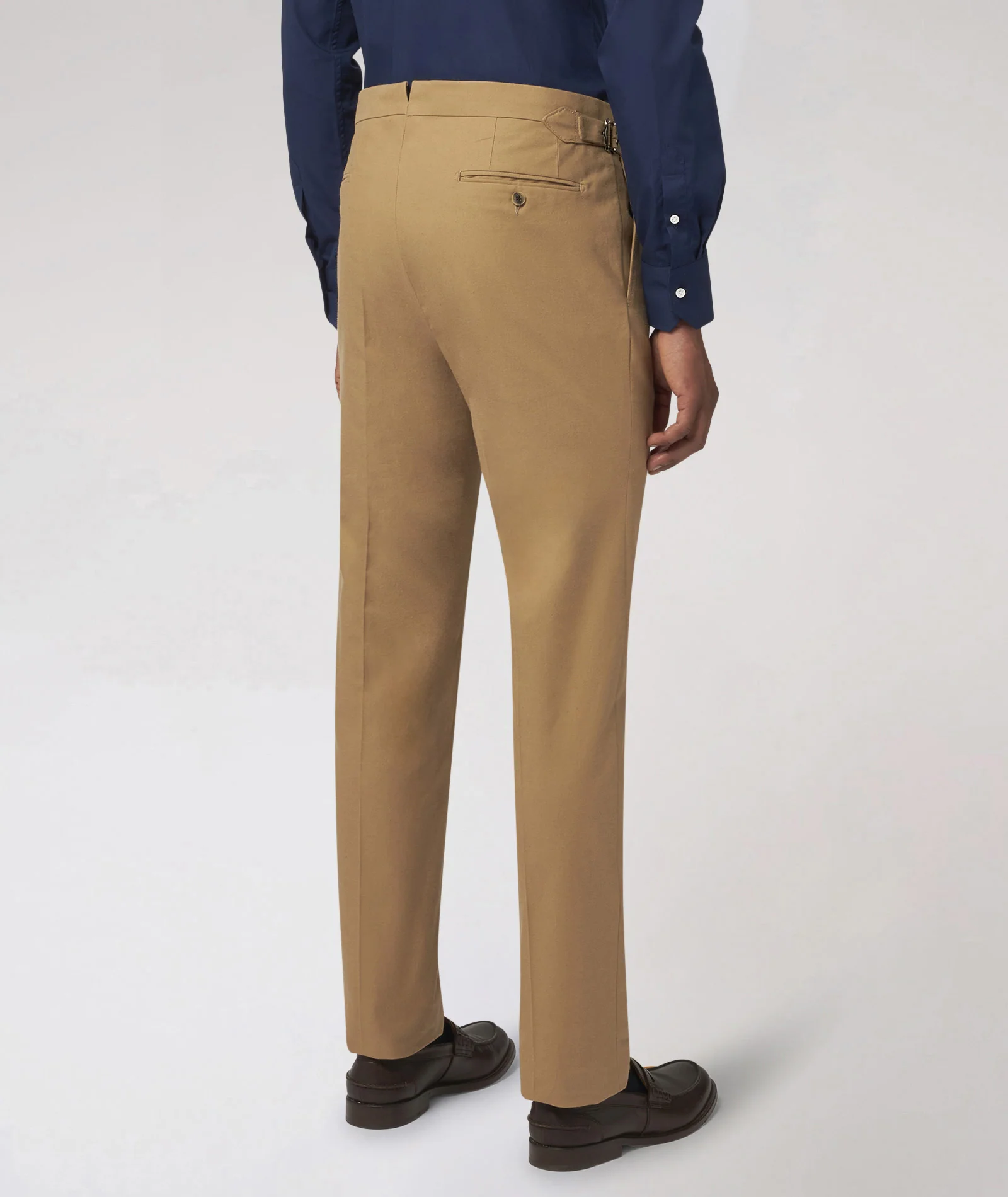 Pantaloni chino beige in twill di cotone e seta - Image 3