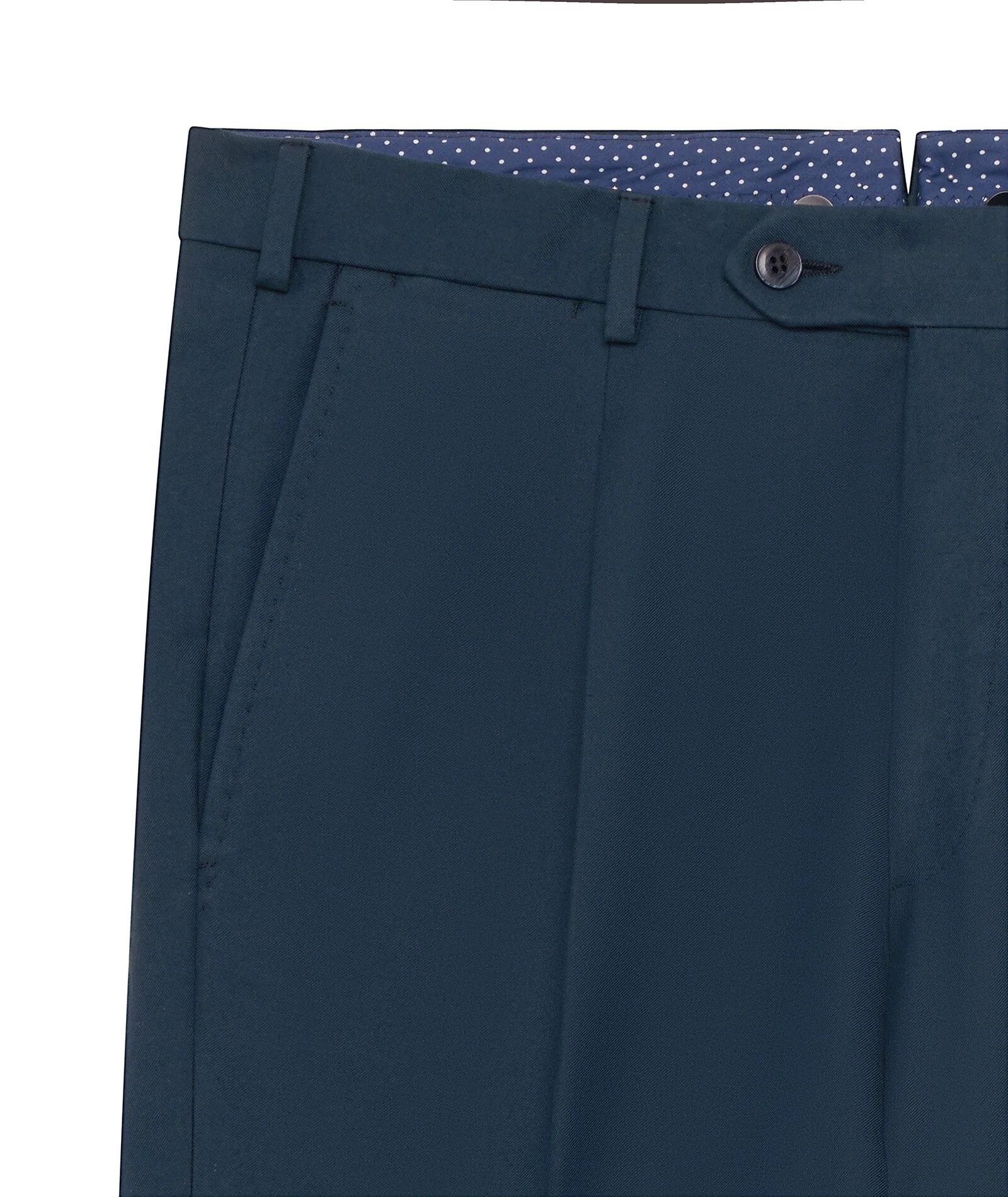 Pantaloni chino color petrolio in twill di cotone e seta - Image 4