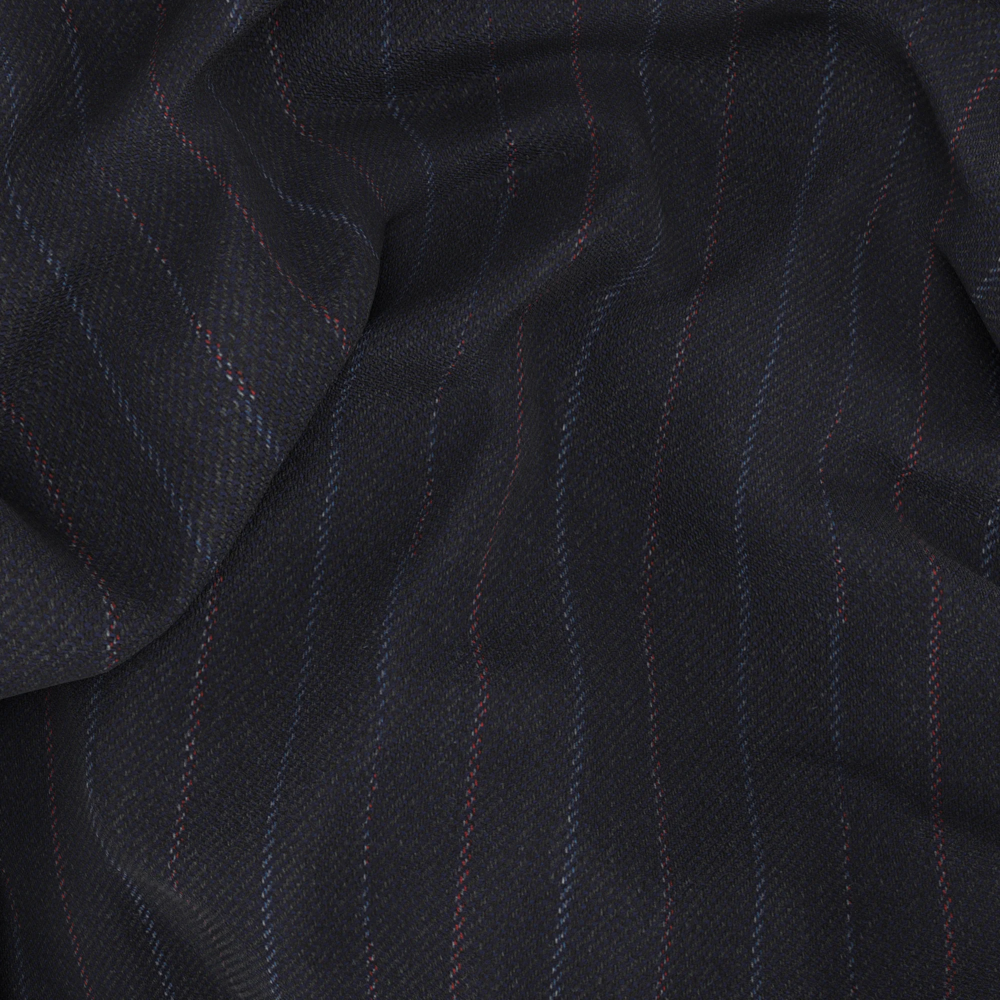 Pantaloni gessati in lana blu navy - Image 3
