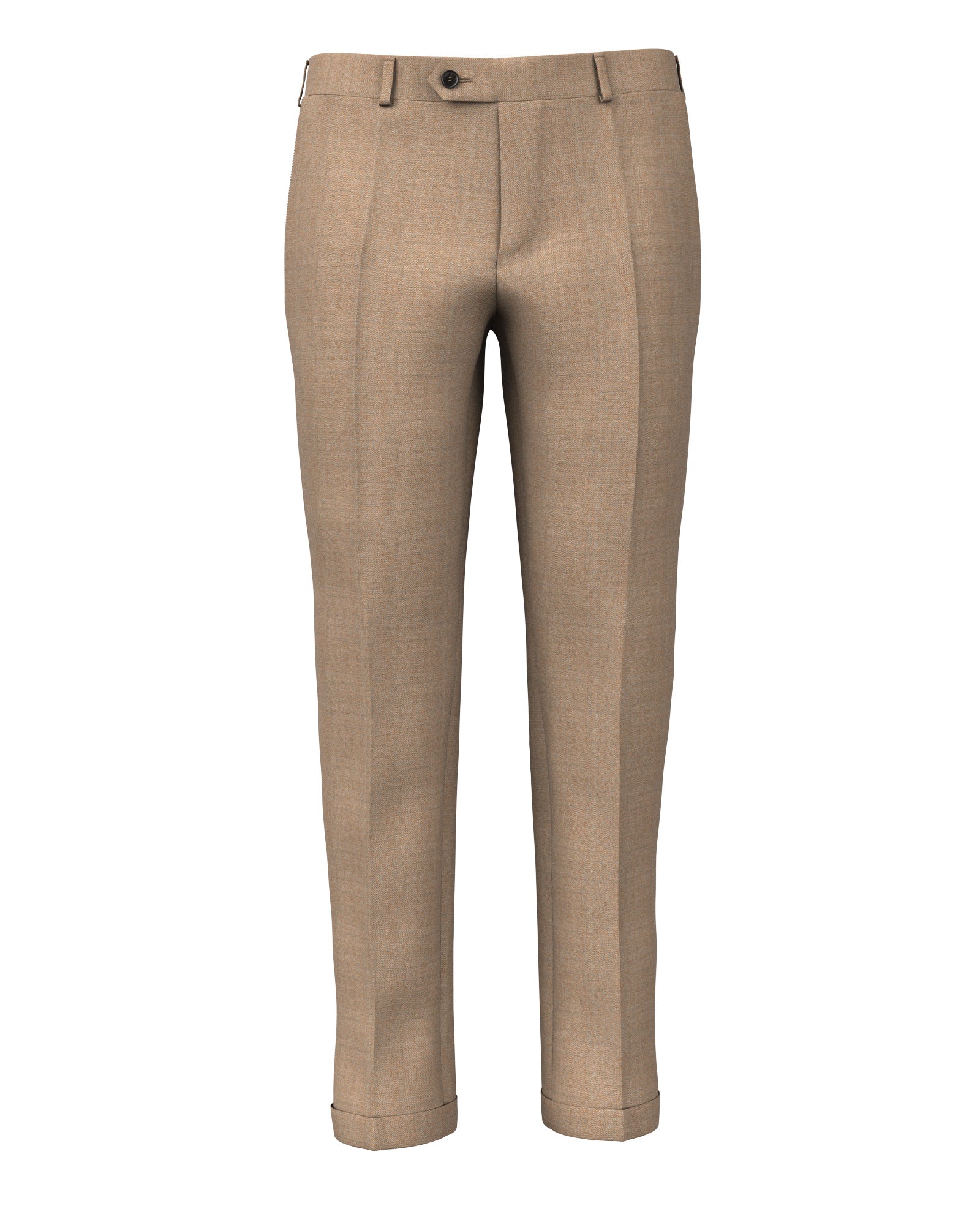 Pantaloni in grisaglia di lana color cammello