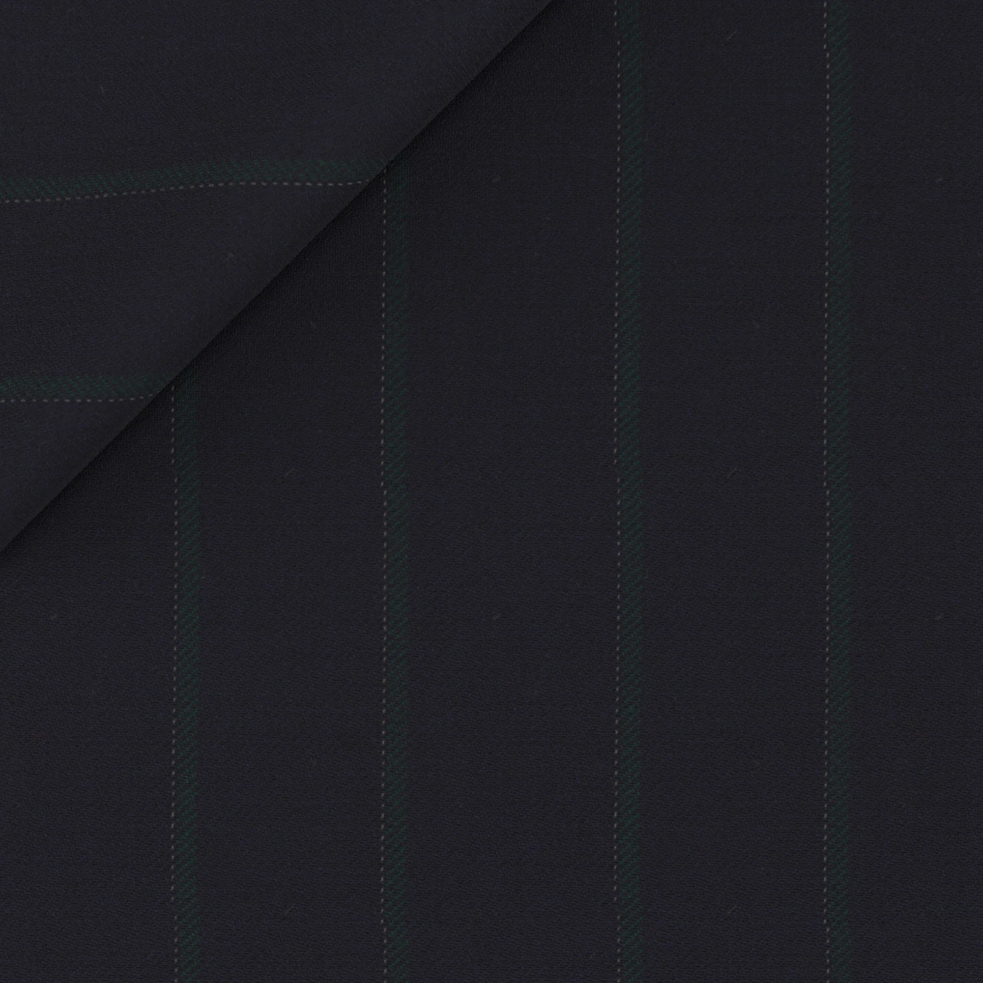 Pantaloni in lana blu gessati verde - Image 2