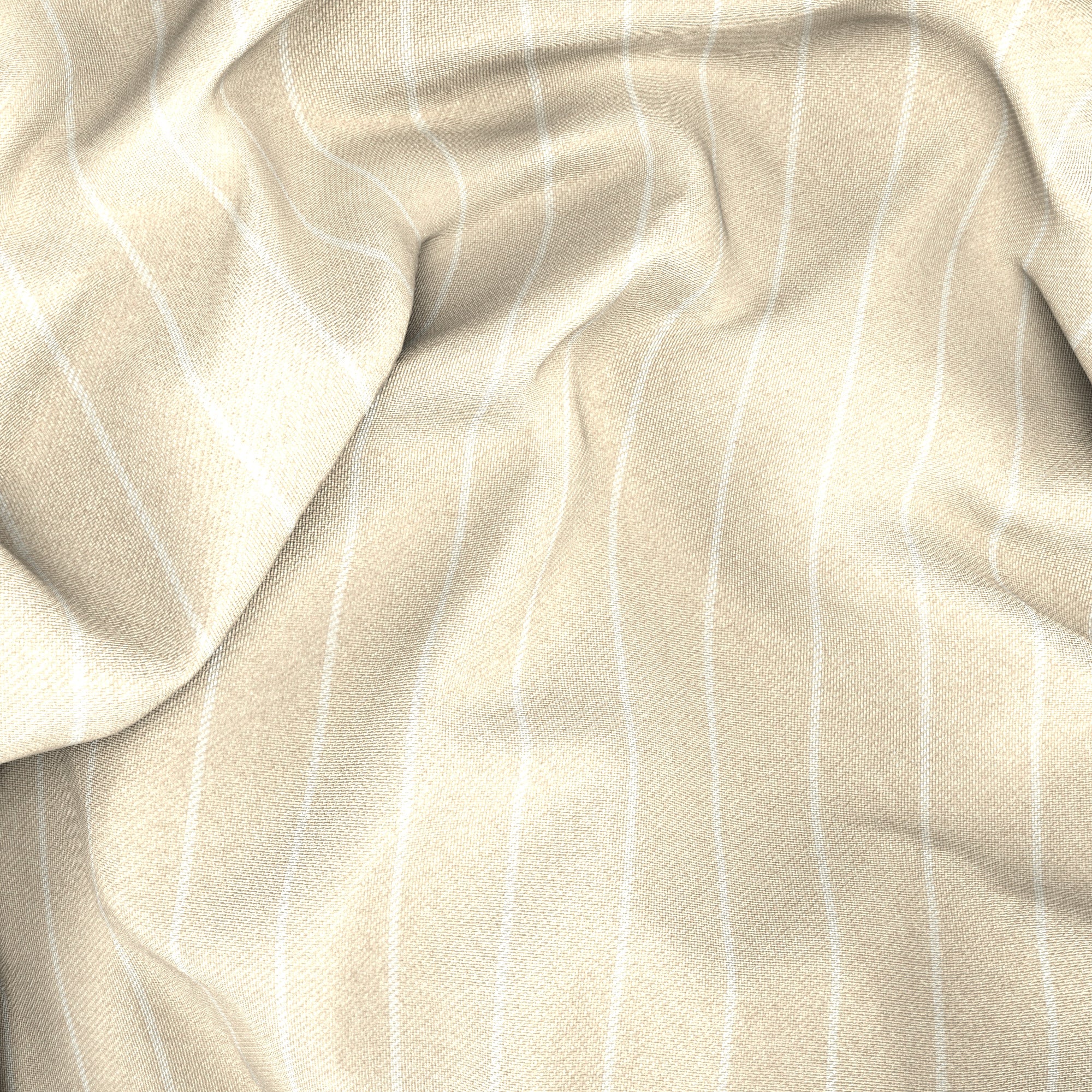 Pantaloni in lana gessati beige - Image 3