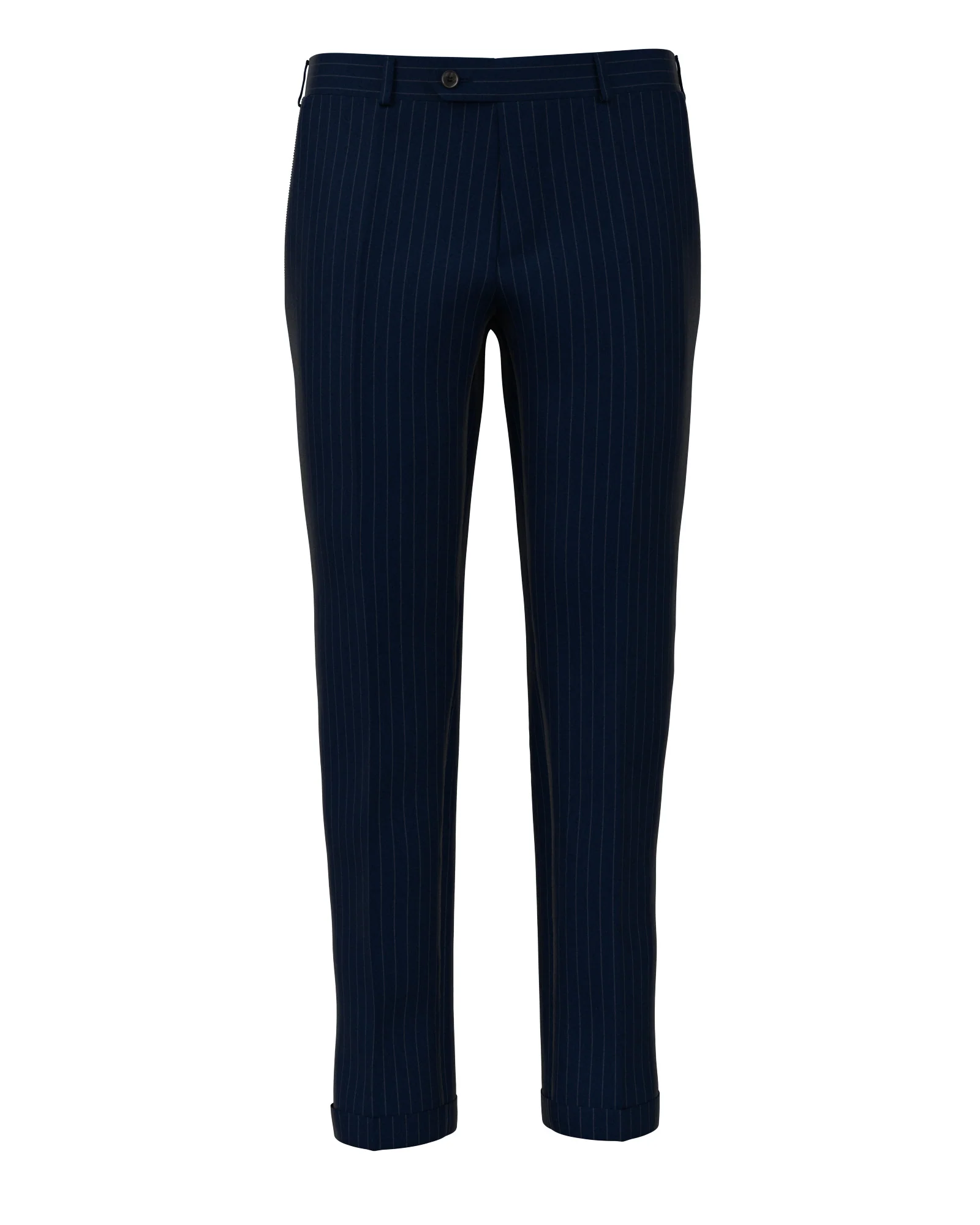 Pantaloni in lana gessati blu navy