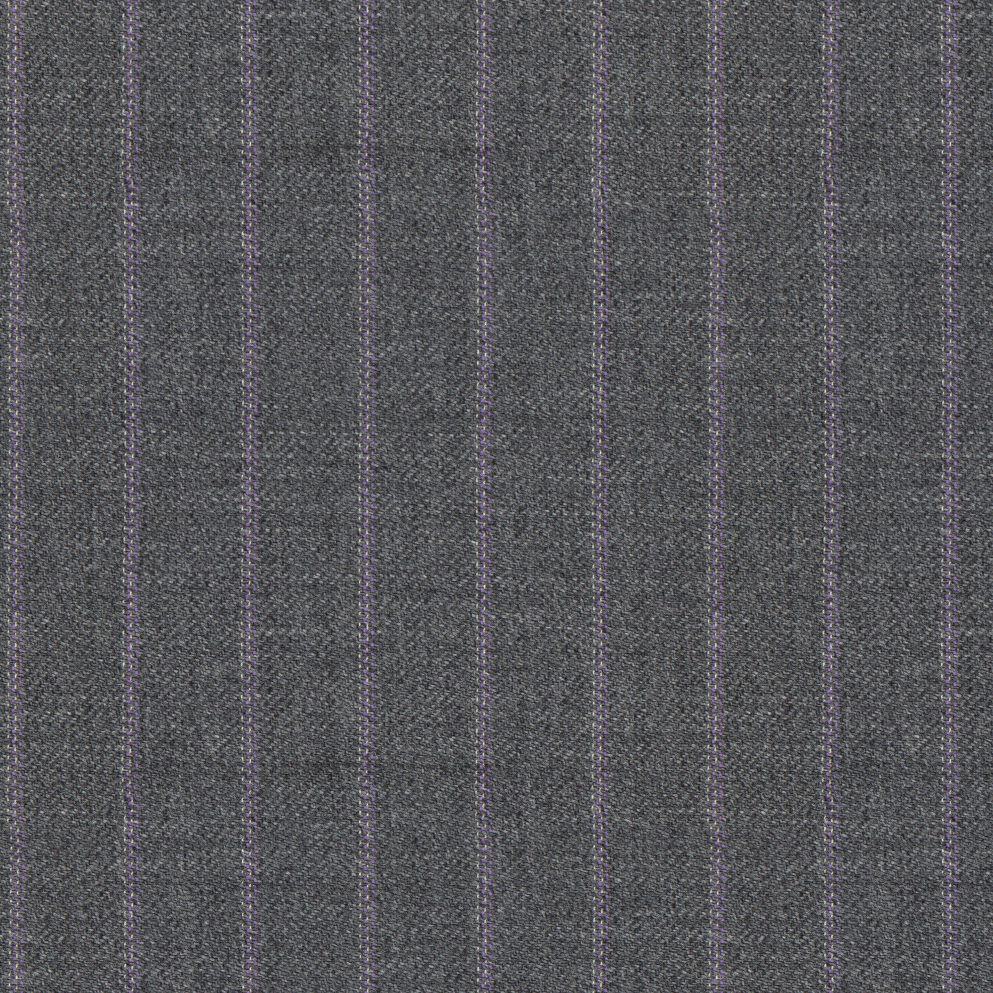 Pantaloni in lana gessati grigio e lilla - Image 4