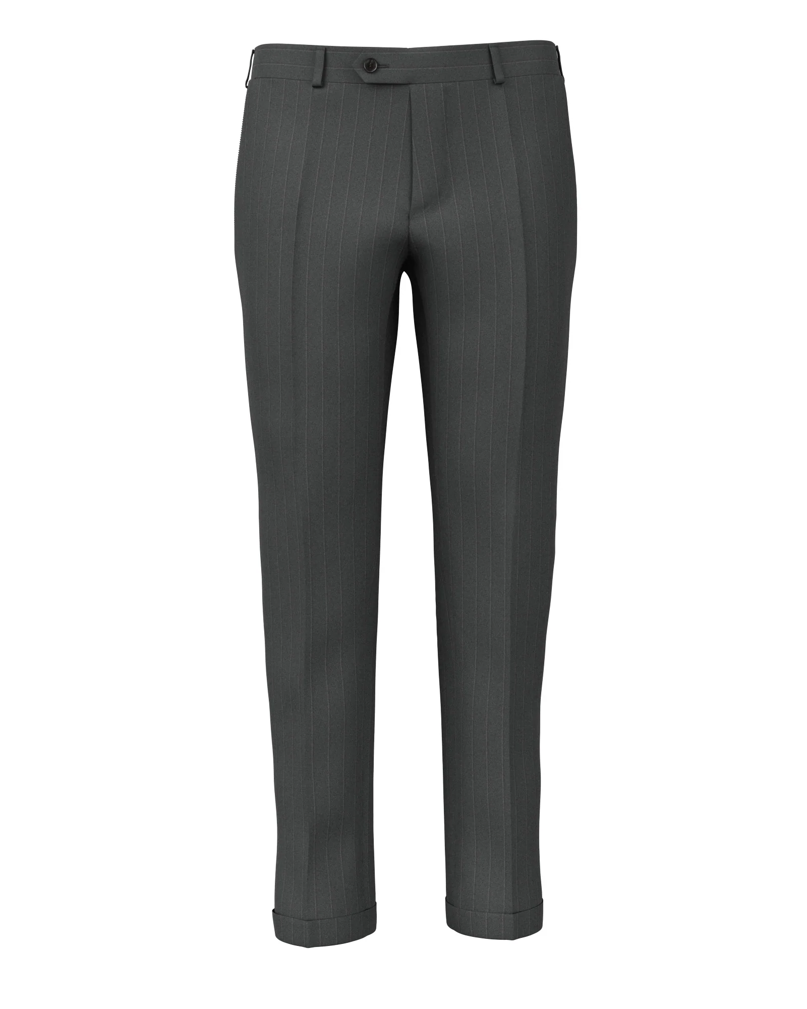 Pantaloni in lana gessati grigio medio