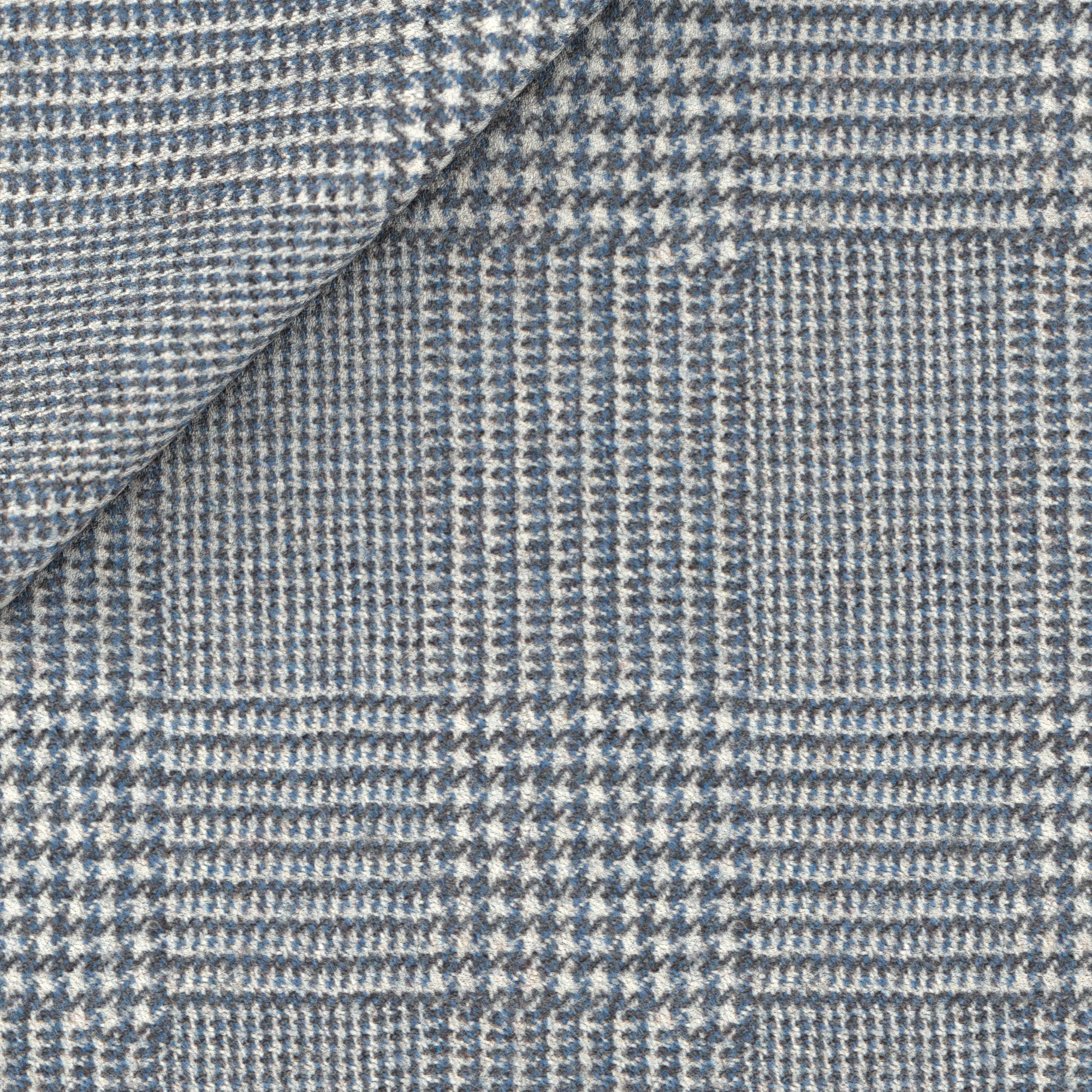 Pantaloni in lana Principe di Galles azzurro - Image 2