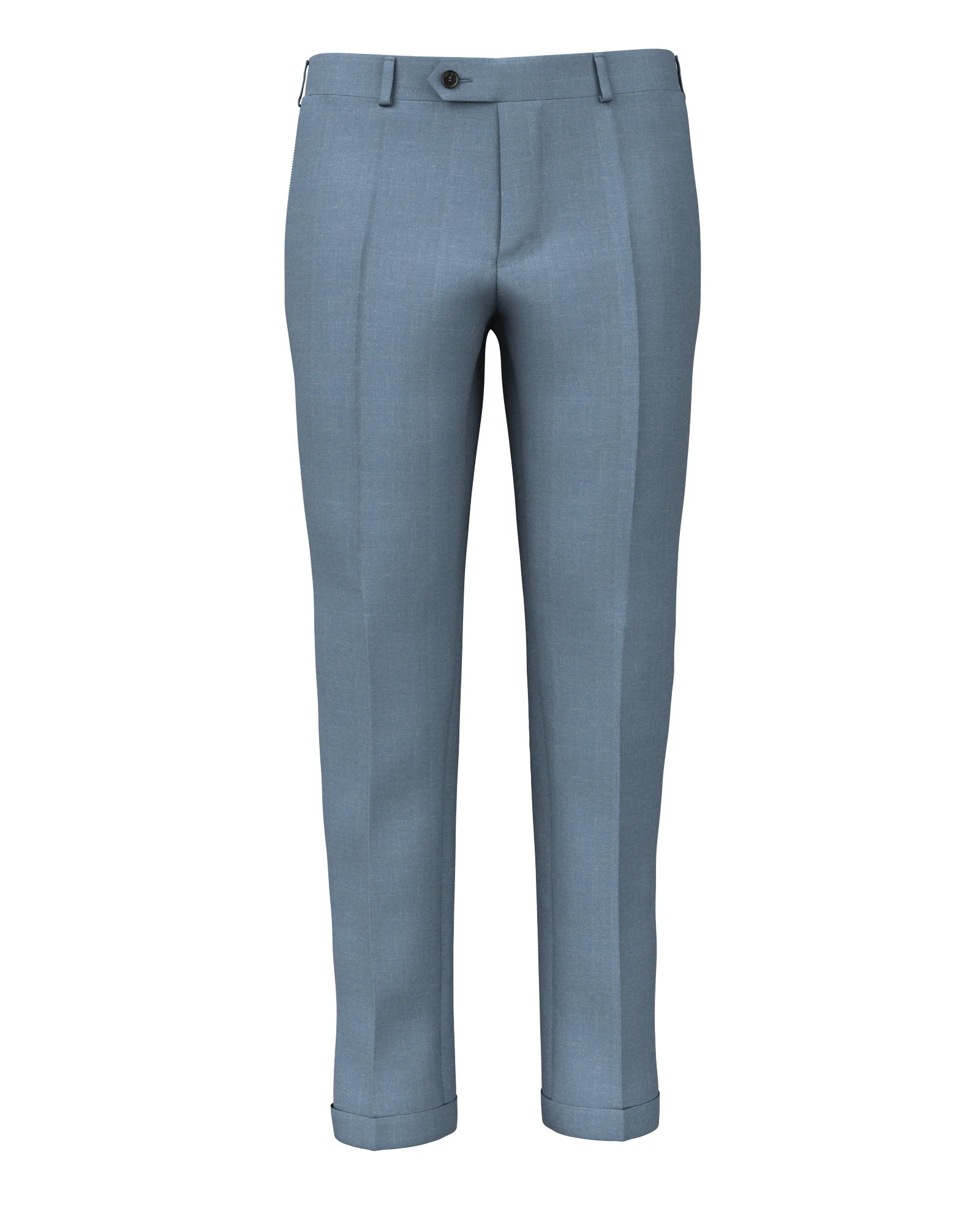 Pantaloni in lana seta lino azzurro pastello