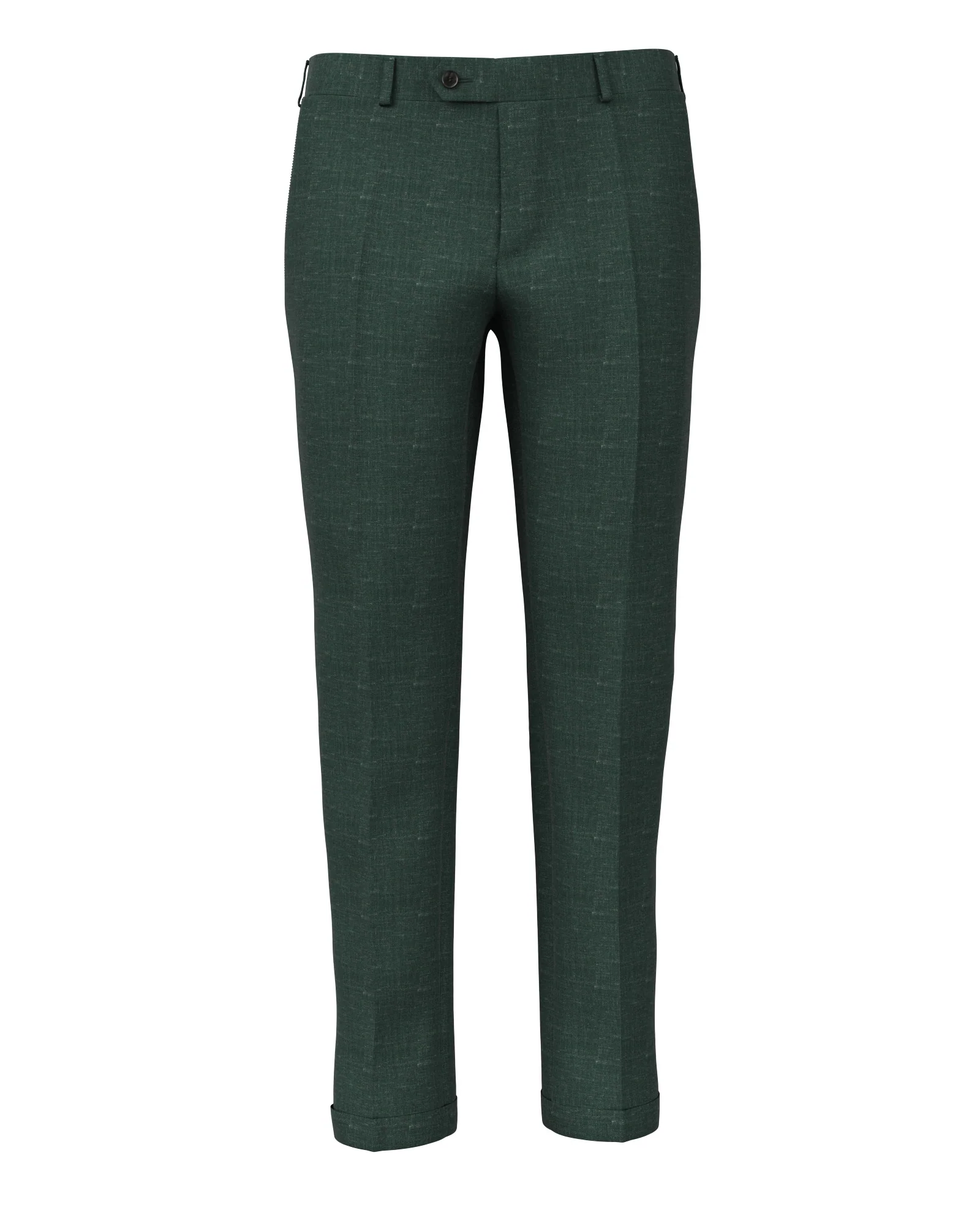 Pantaloni in lana seta lino verde bosco