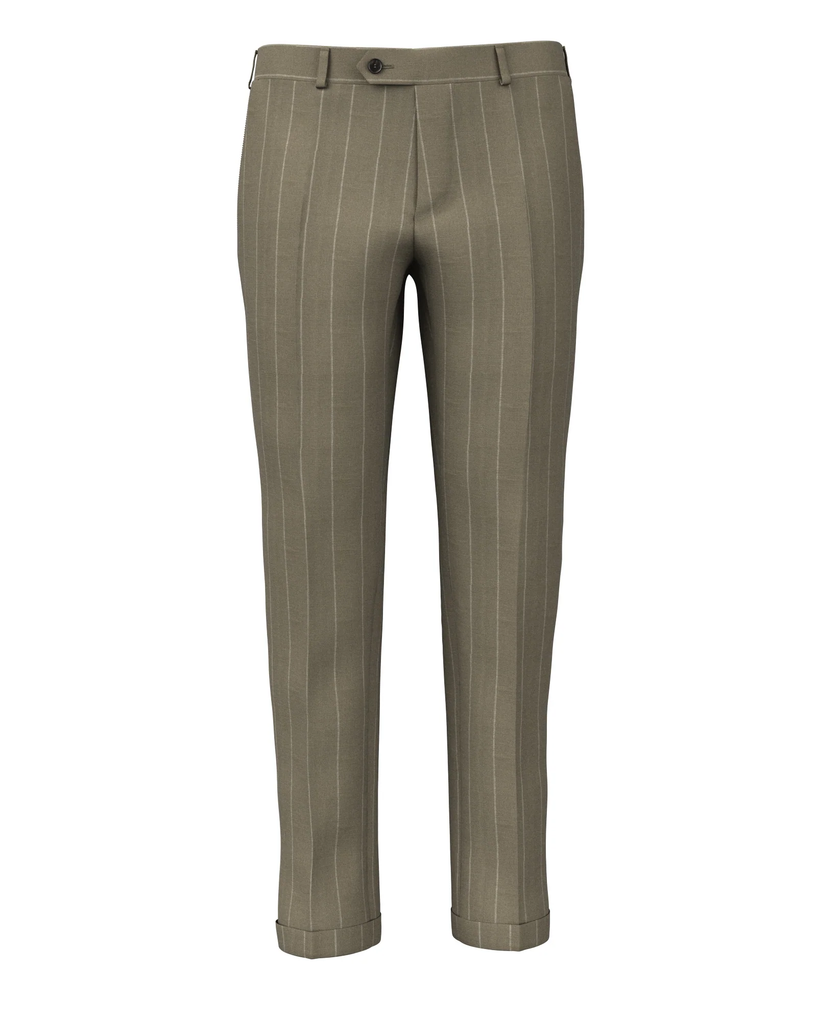 Pantaloni in lino gessato verde salvia